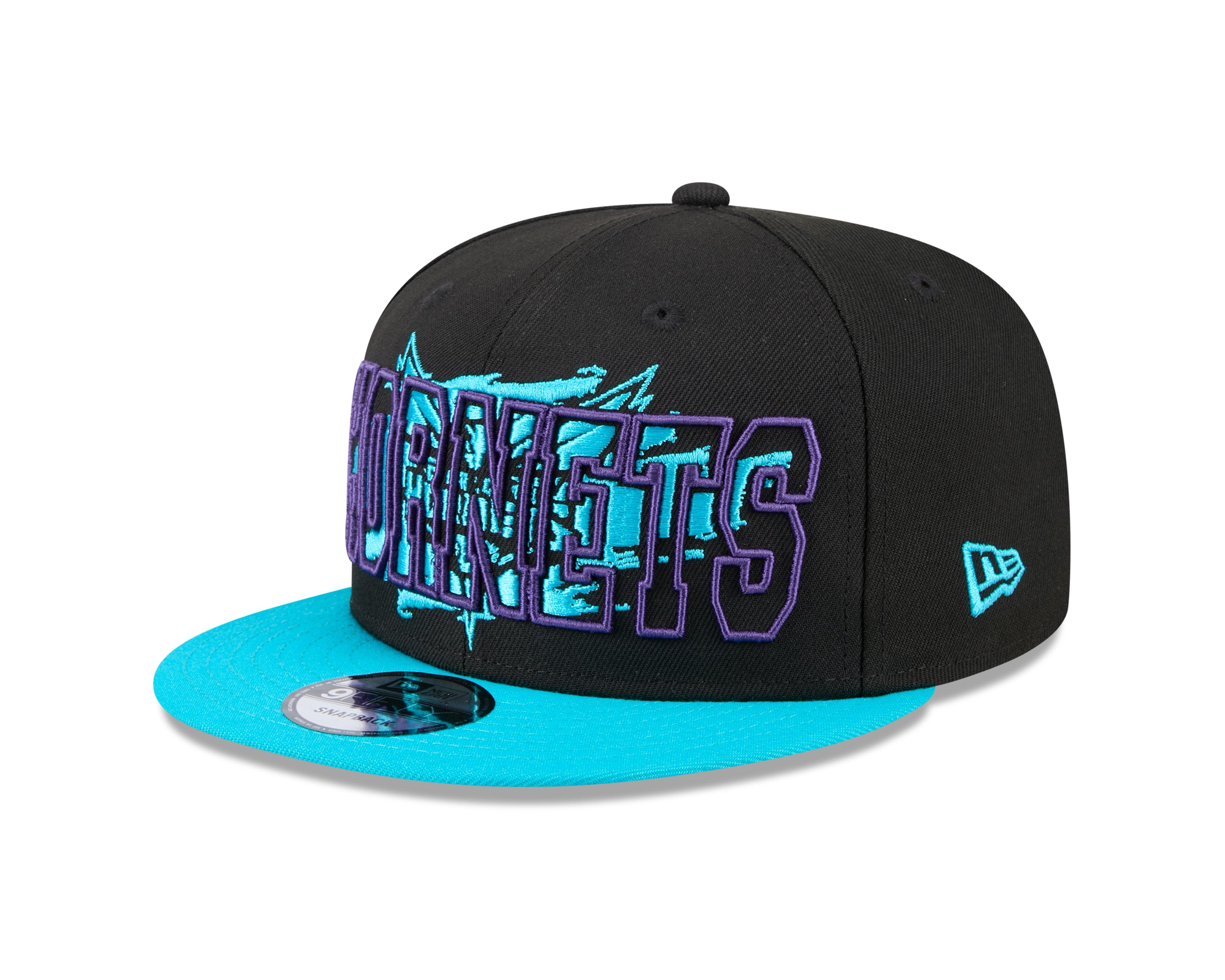 New Era Charlotte Hornets 9FIFTY Splatter Snapback-Black/Teal - BLACK/TEAL Thumbnail View 1