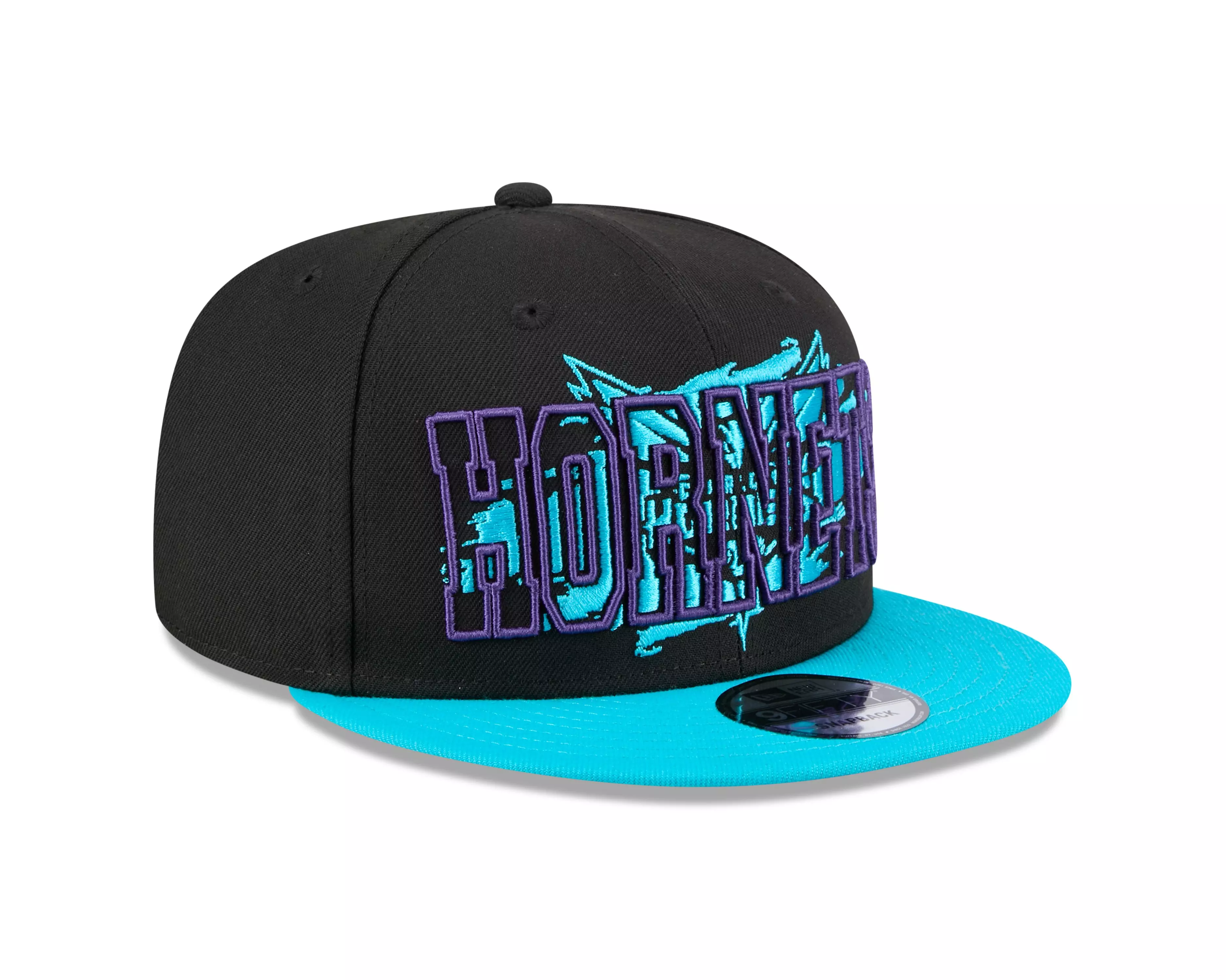 New Era Charlotte Hornets 9FIFTY Splatter Snapback-Black/Teal - BLACK/TEAL