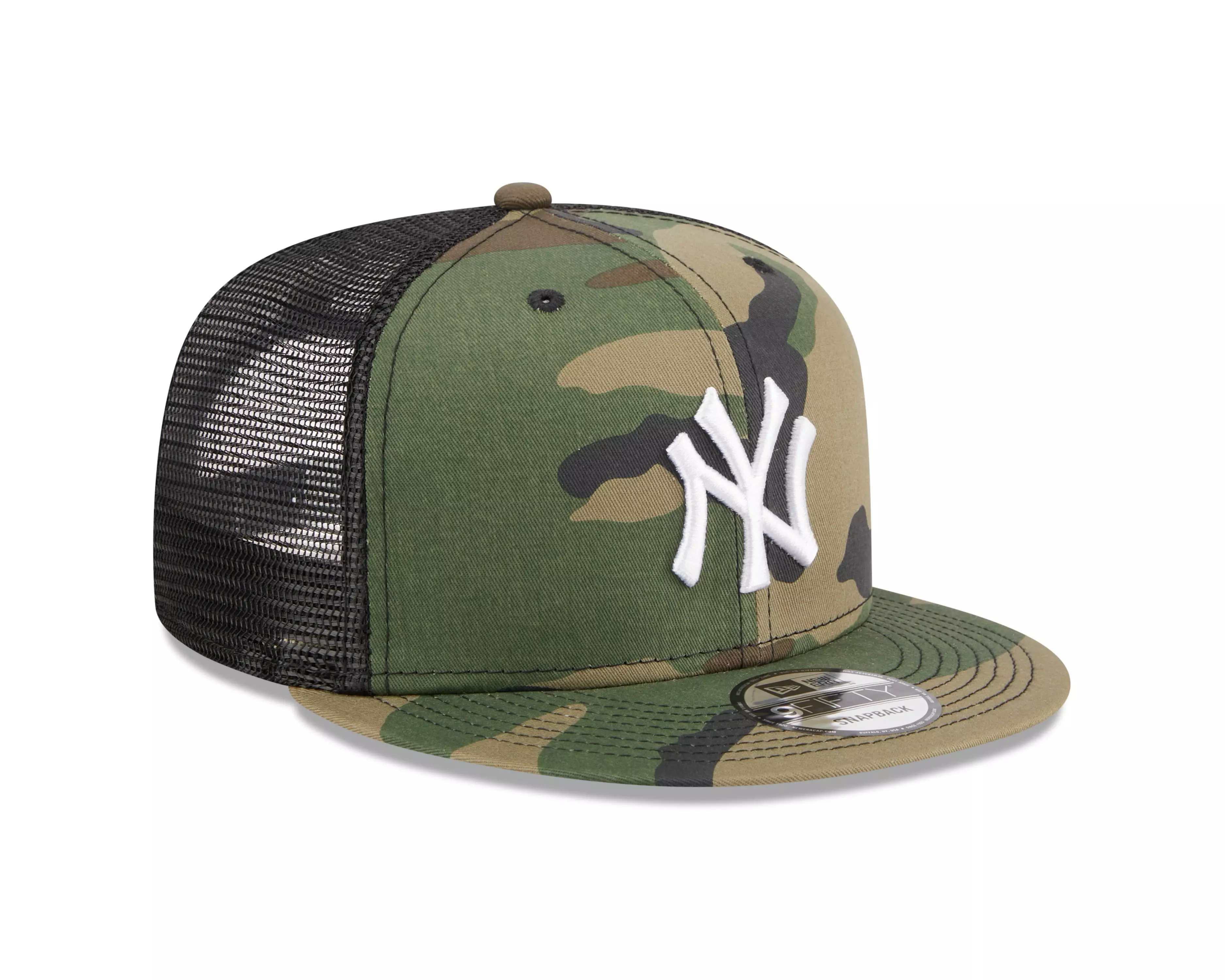 New Era New York Yankees 9FIFTY Woodland Trucker Snapback Hat - Camo - GREEN