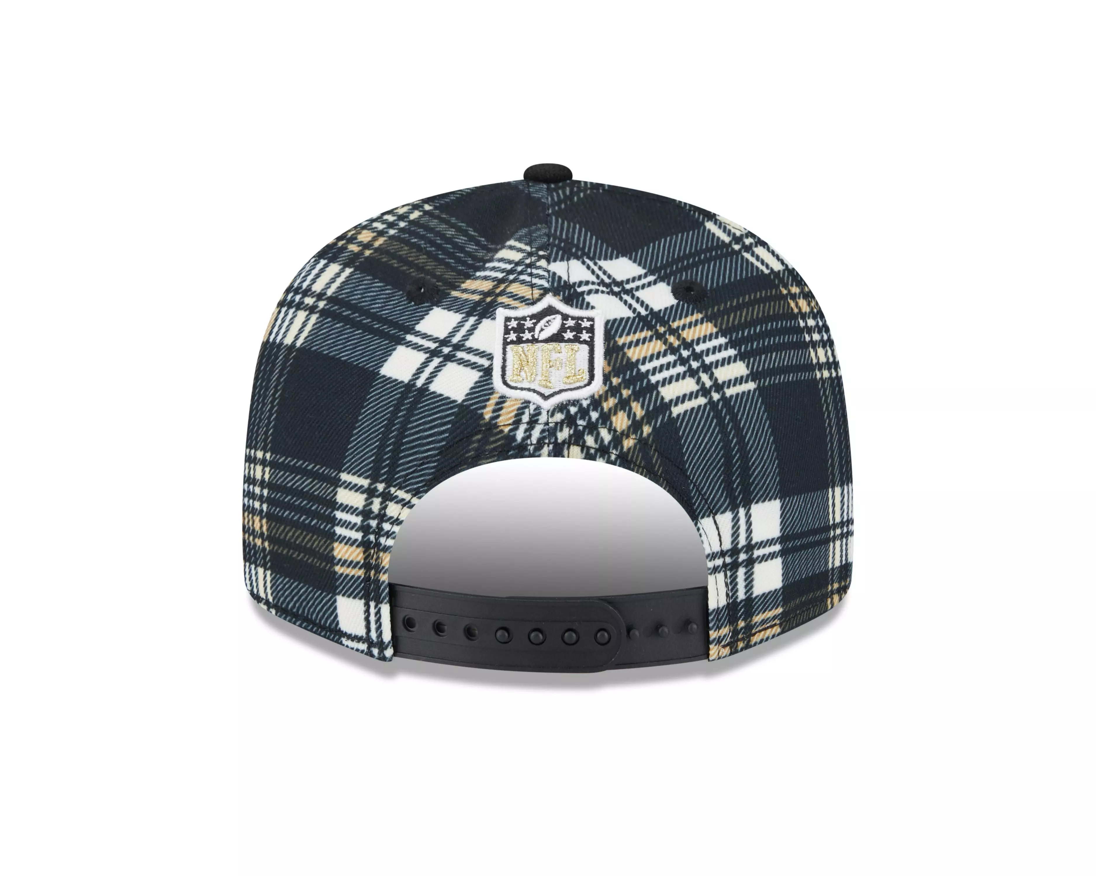 New Era New Orleans Saints 9FIFTY Plaid Snapback Black/Silver - BLACK