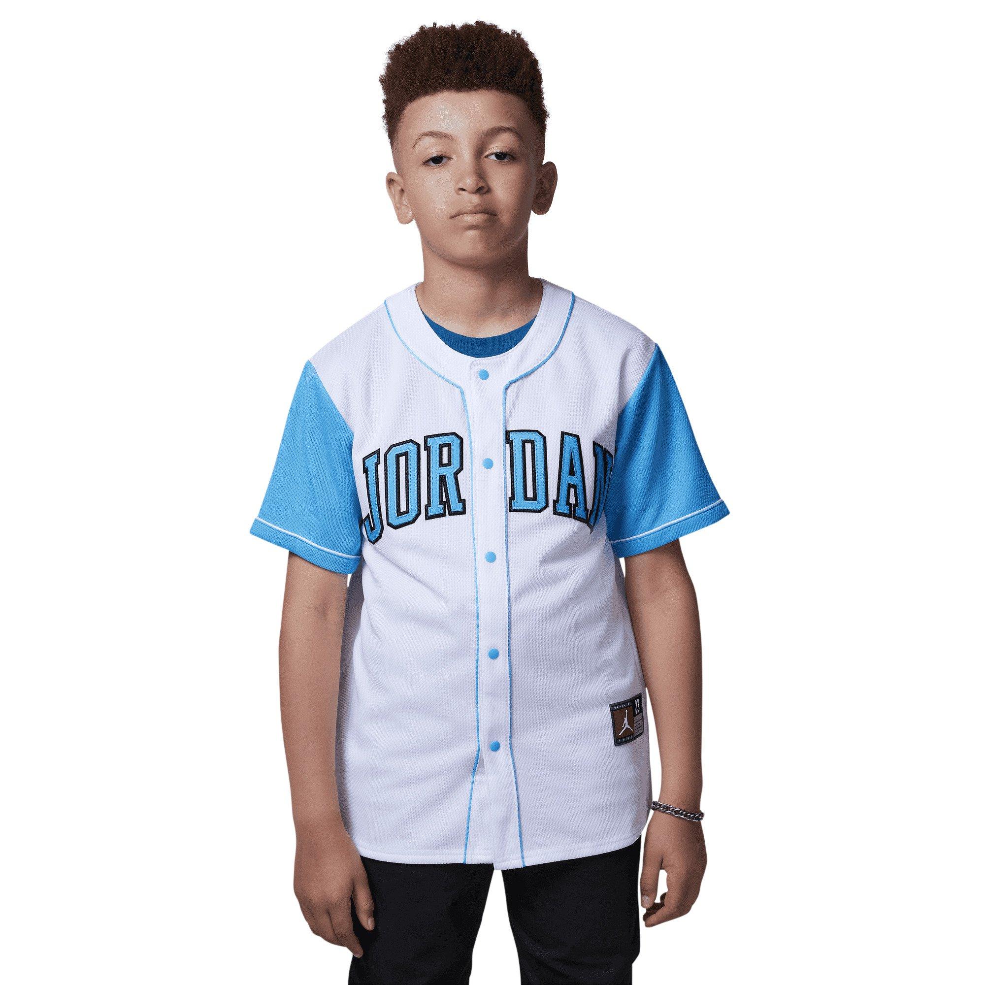 Jordan HBR Big Boys' Traditional Logo Baseball Jersey - White