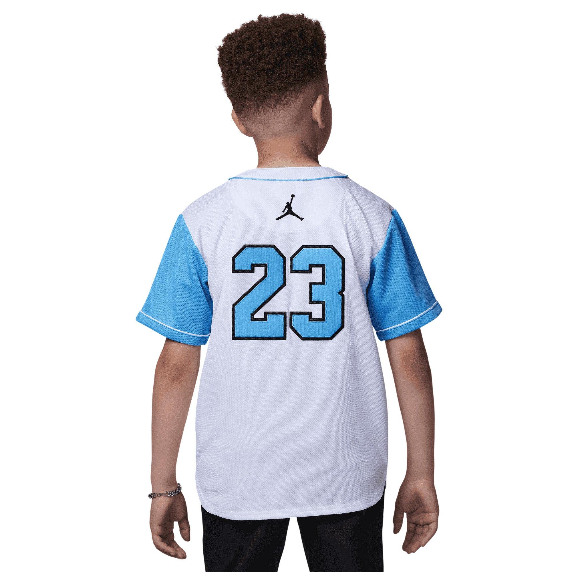 Jordan HBR Baseball Big Boys' White/Blue Jersey