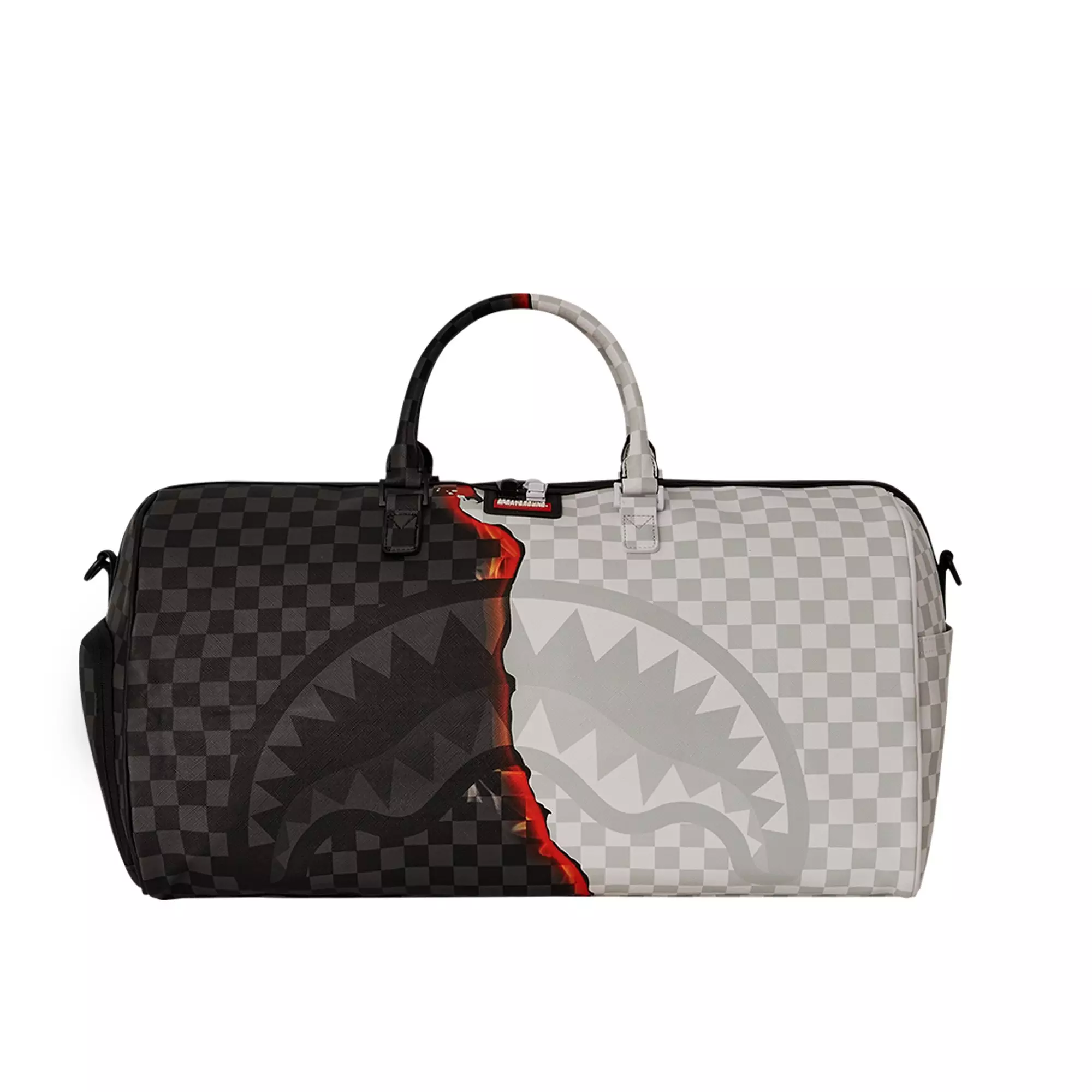 Sprayground Ring of Fire Duffle Bag - BLACK/WHITE