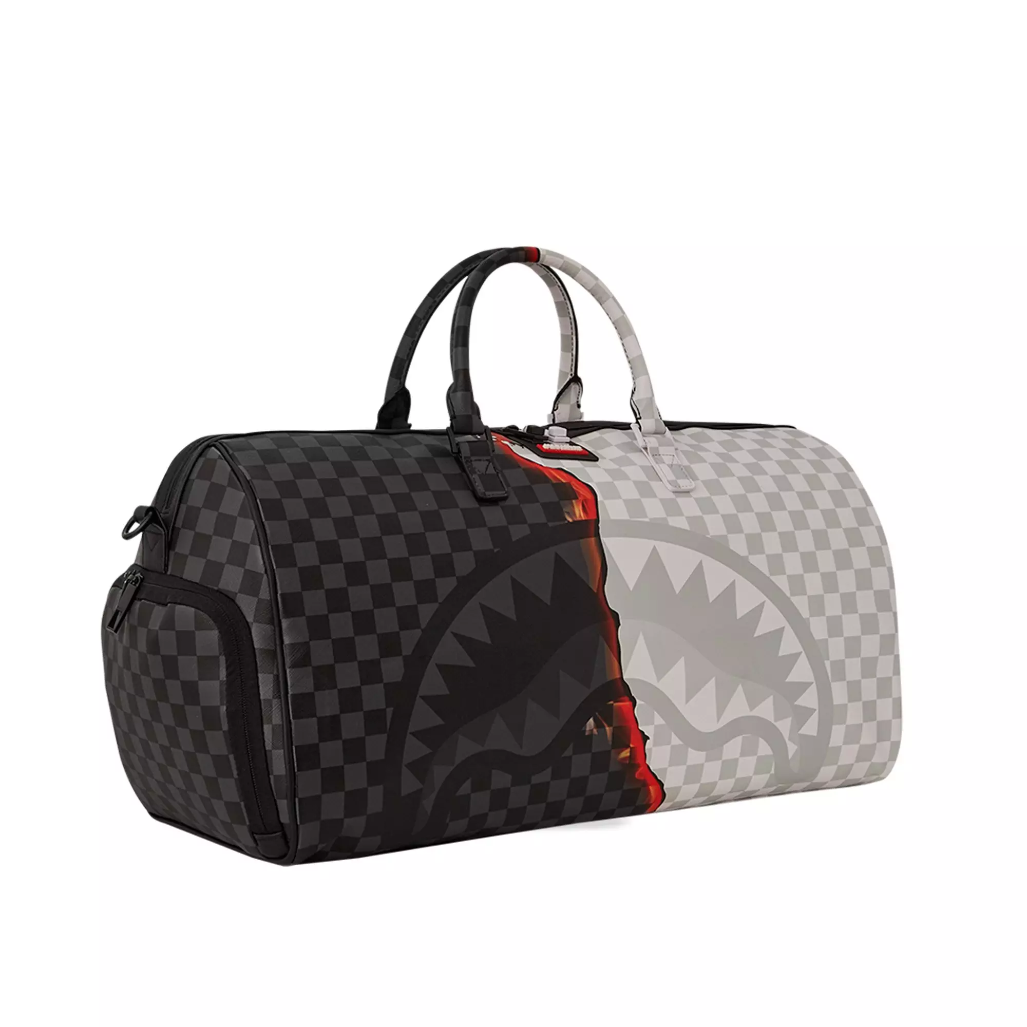 Sprayground Ring of Fire Duffle Bag - BLACK/WHITE
