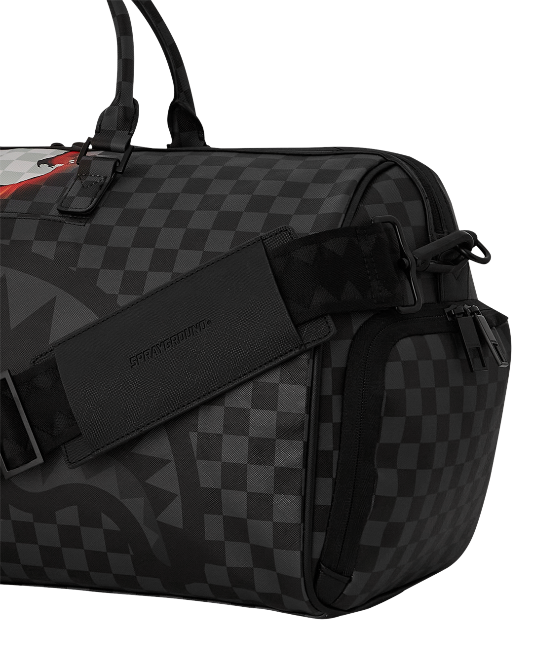 Sprayground Ring of Fire Duffle Bag - BLACK/WHITE Thumbnail View 7