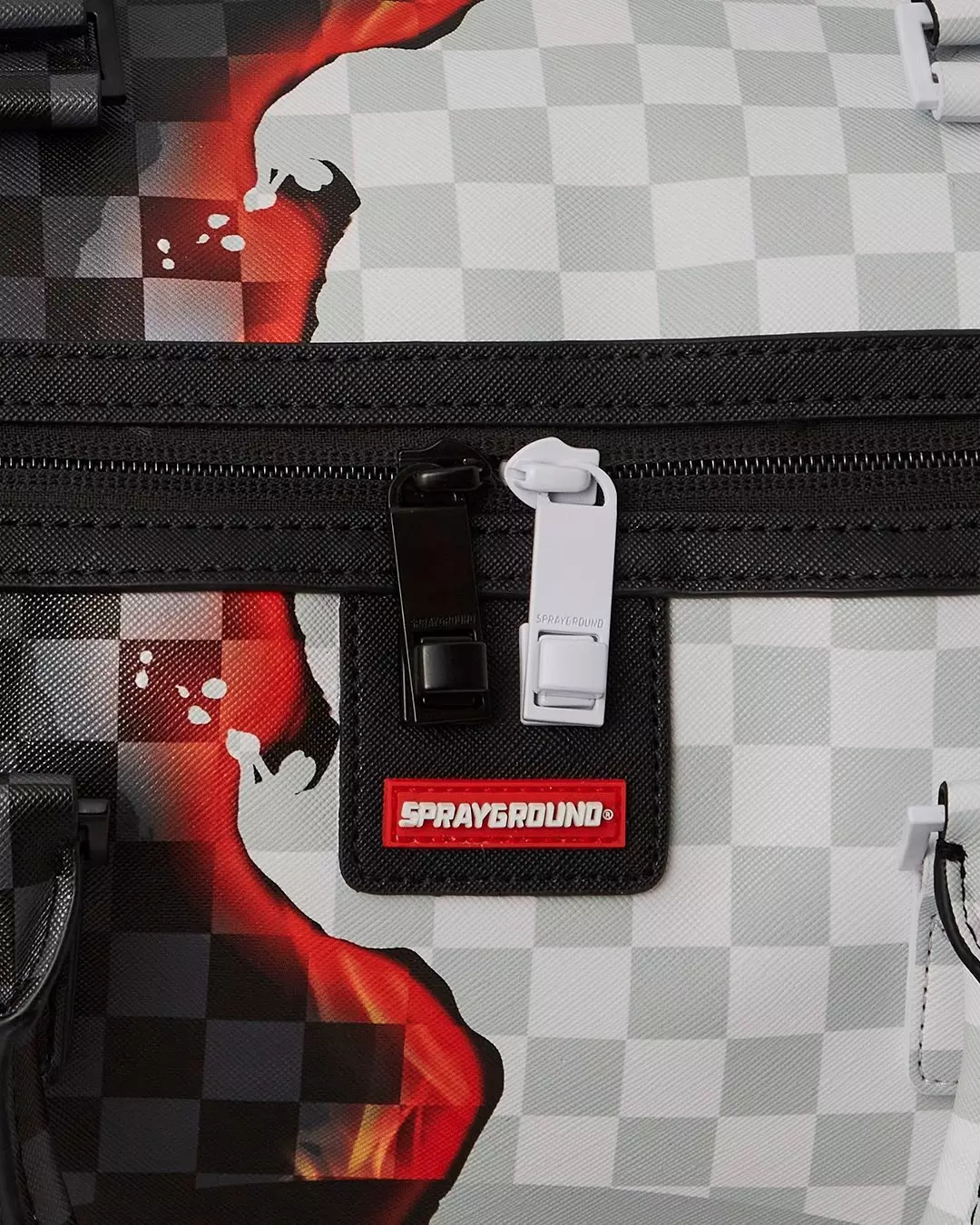 Sprayground Ring of Fire Duffle Bag - BLACK/WHITE
