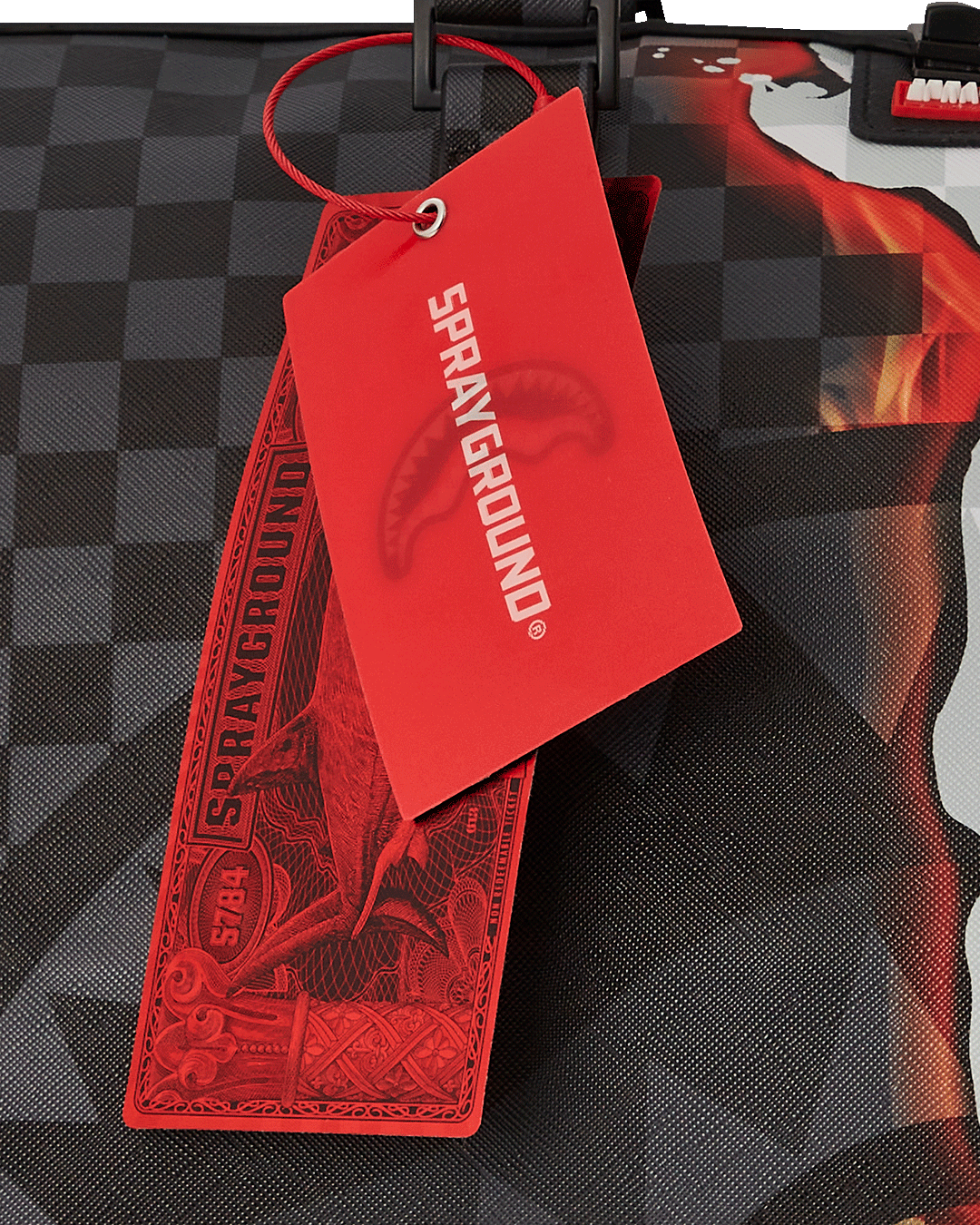 Sprayground Ring of Fire Duffle Bag - BLACK/WHITE Thumbnail View 9