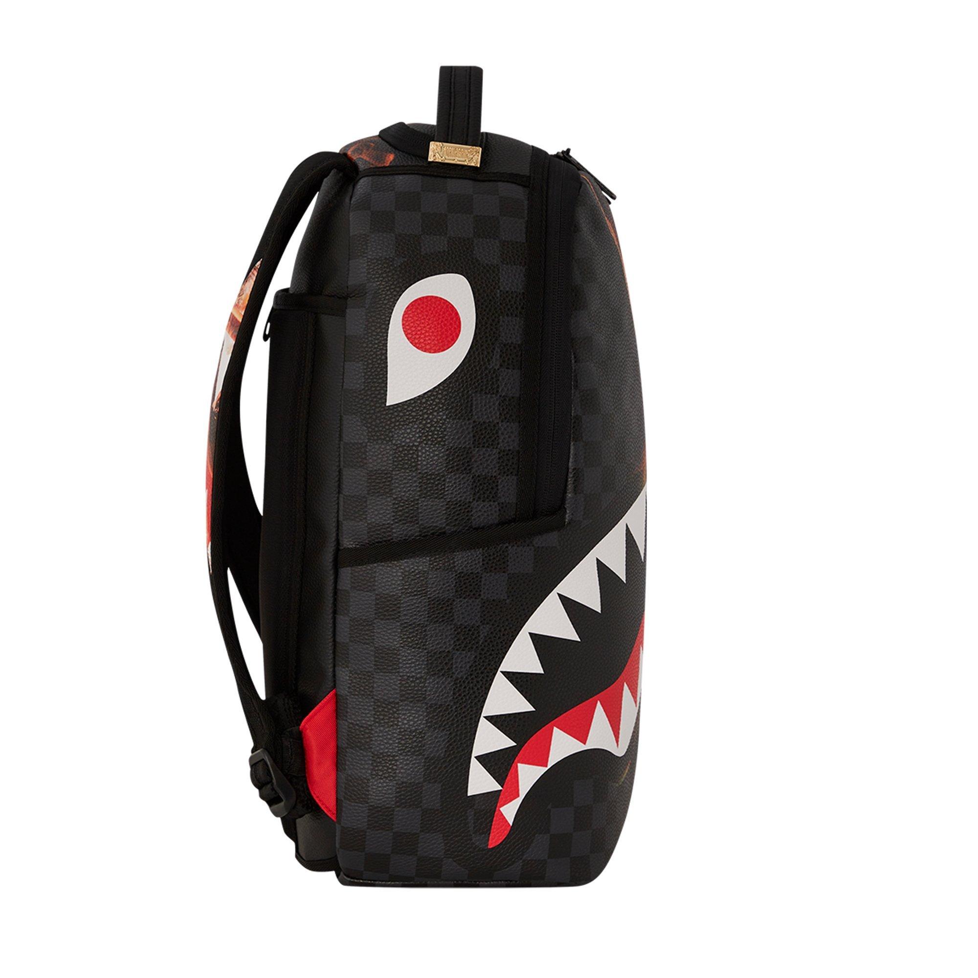 Sprayground Shark Fire Backpack - BLACK Thumbnail View 4