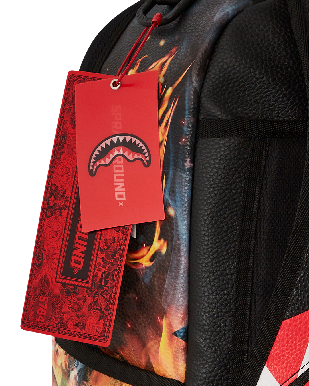Sprayground Shark Fire Backpack - BLACK Thumbnail View 7