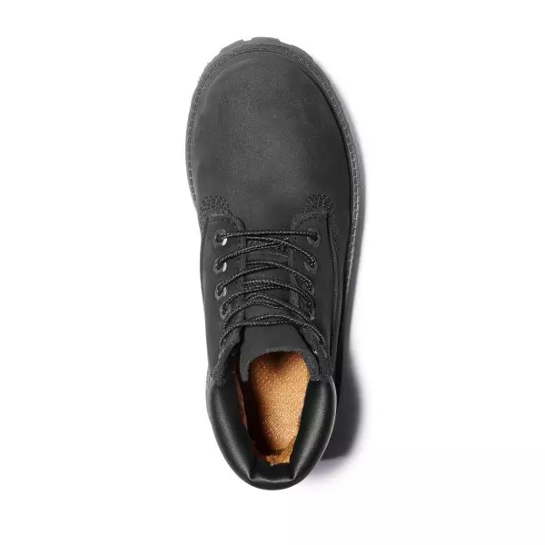 Timberland 6-Inch Premium "Black Nubuck" Grade School Kids' Boot - BLACK