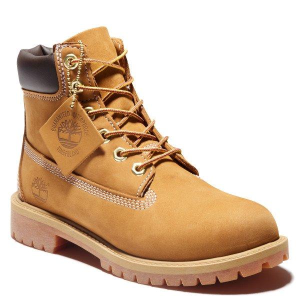 Timberland 6-Inch Premium Grade School Kids' "Wheat Nubuck" Boot