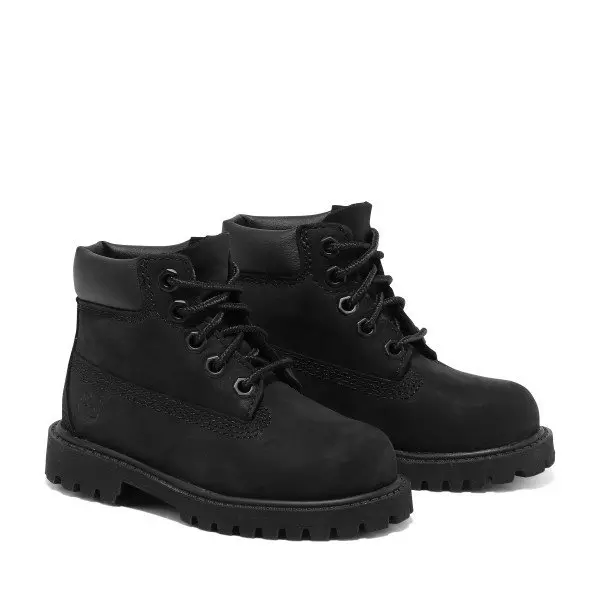 Timberland 6-Inch Premium "Black Nubuck" Toddler Kids' Boot