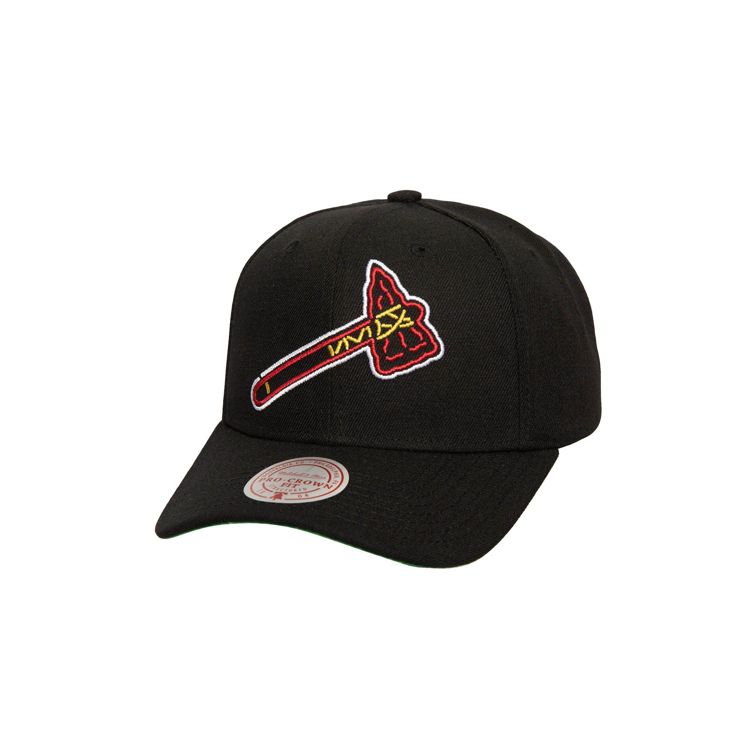 Mitchell & Ness Atlanta Braves Neon Logo Snapback-Black - BLACK