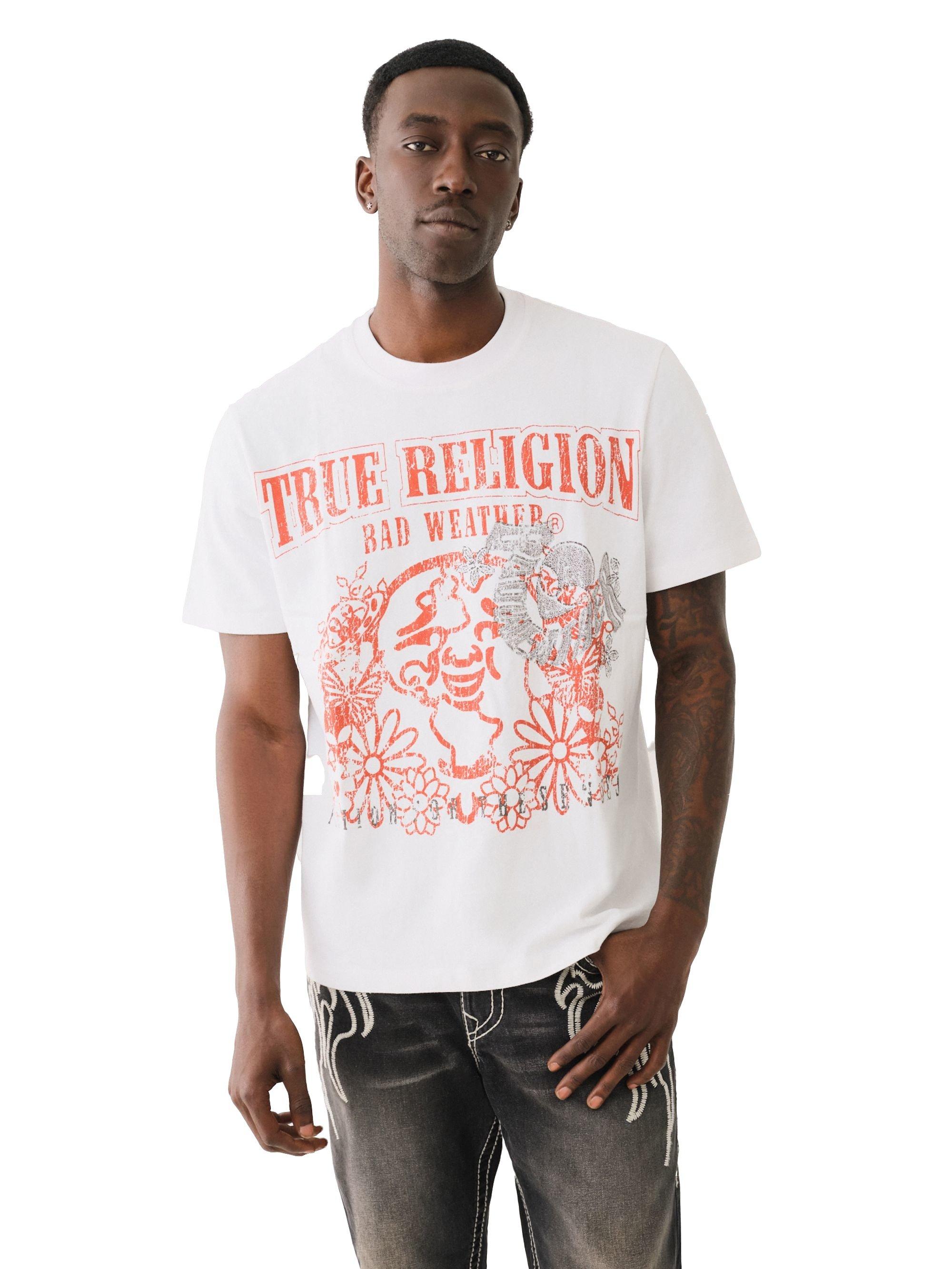 True Religion X Bad Weather Men's Relaxed Hail Haven Tee - White - WHITE