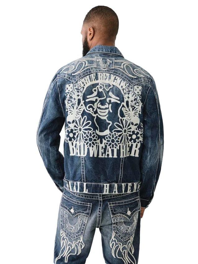 True Religion Big T Flame Men's Trucker Jacket