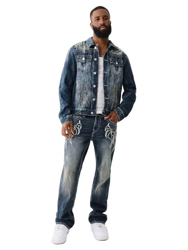 True Religion Big T Flame Men's Trucker Jacket