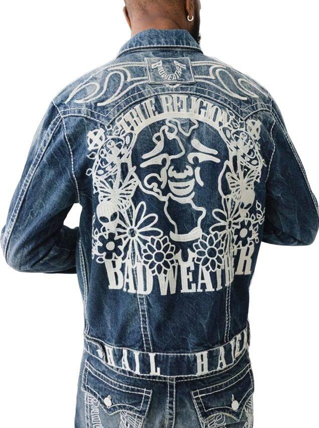 True Religion Big T Flame Men's Trucker Jacket