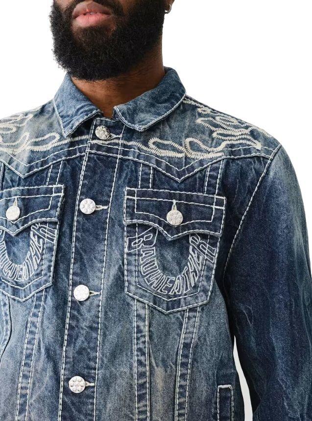 True Religion Big T Flame Men's Trucker Jacket