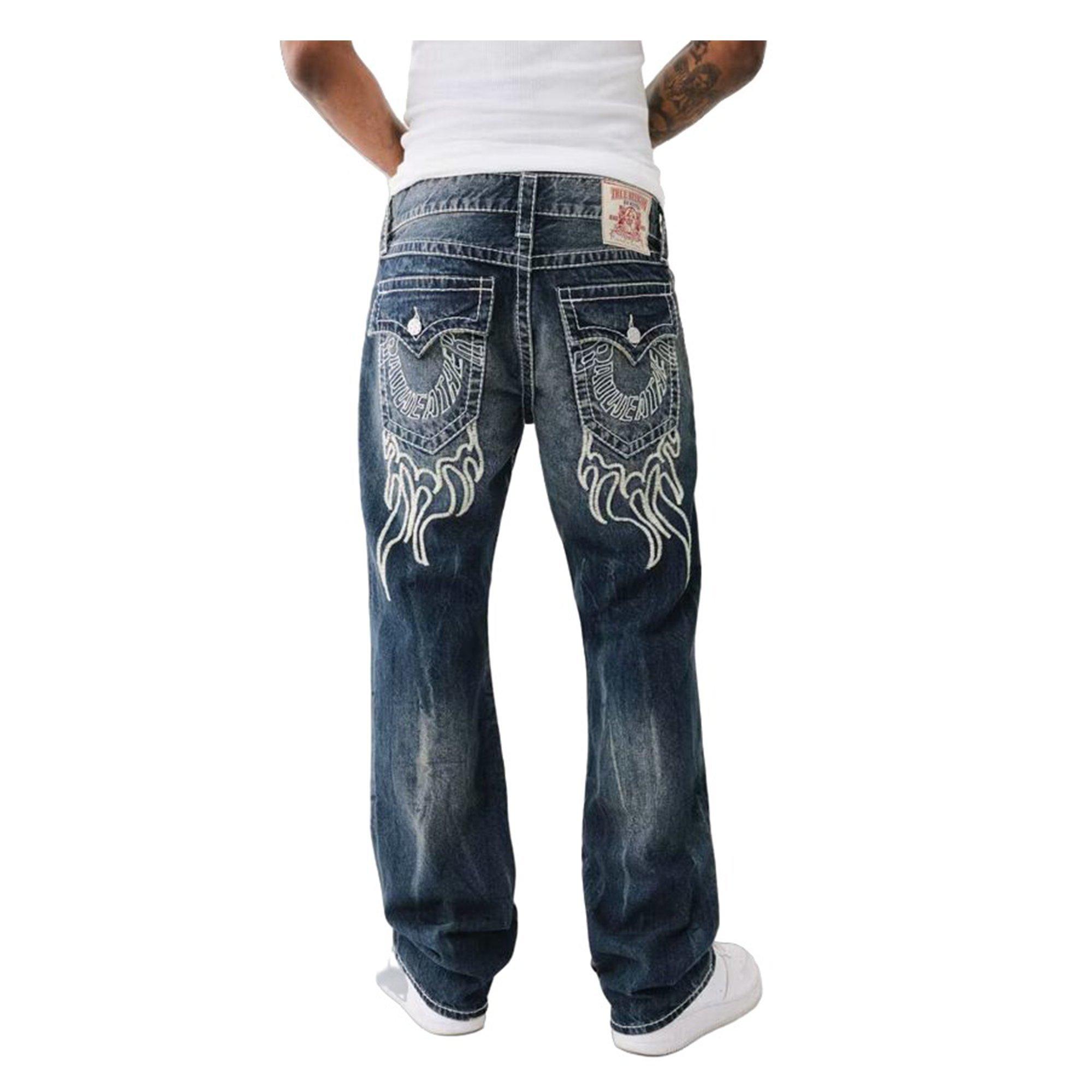 True Religion X Bad Weather Flame Billy Denim Men's Indigo Jeans