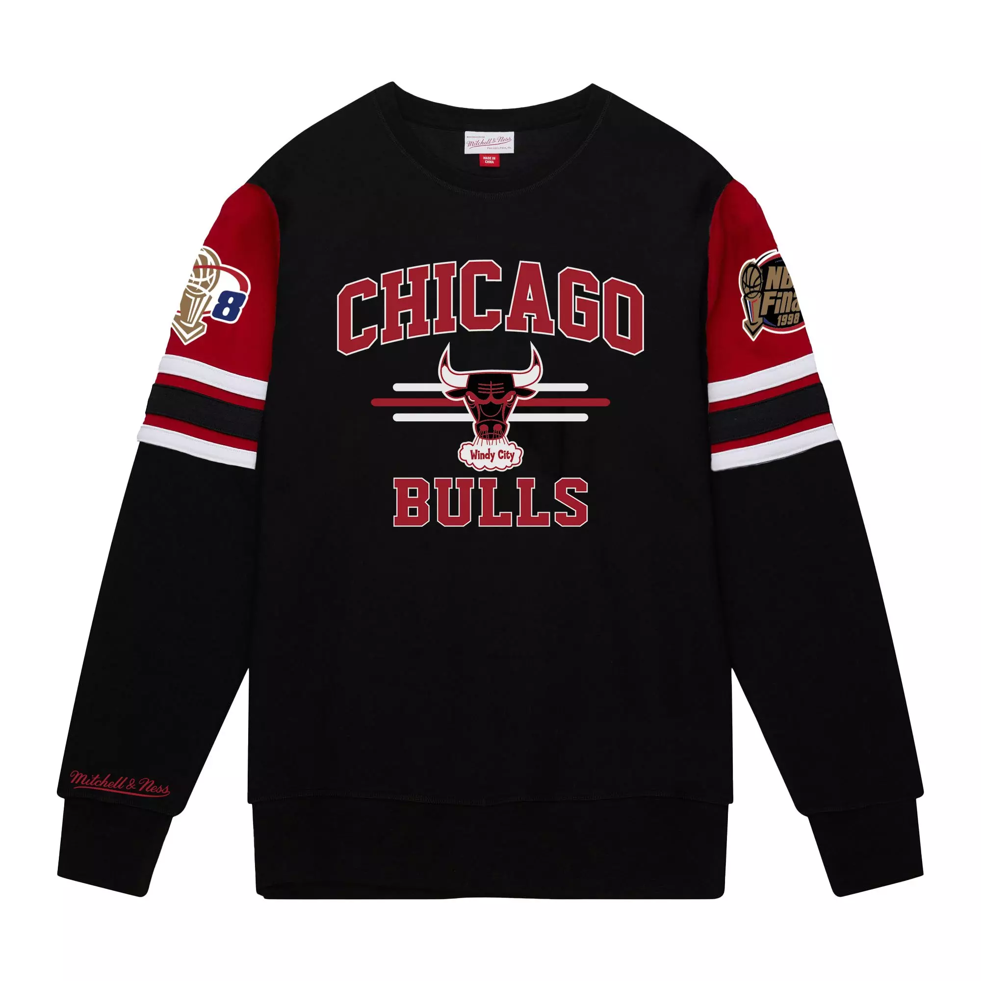 Mitchell & Ness Men's Chicago Bulls Vintage Crew - Black/Red - BLACK/RED