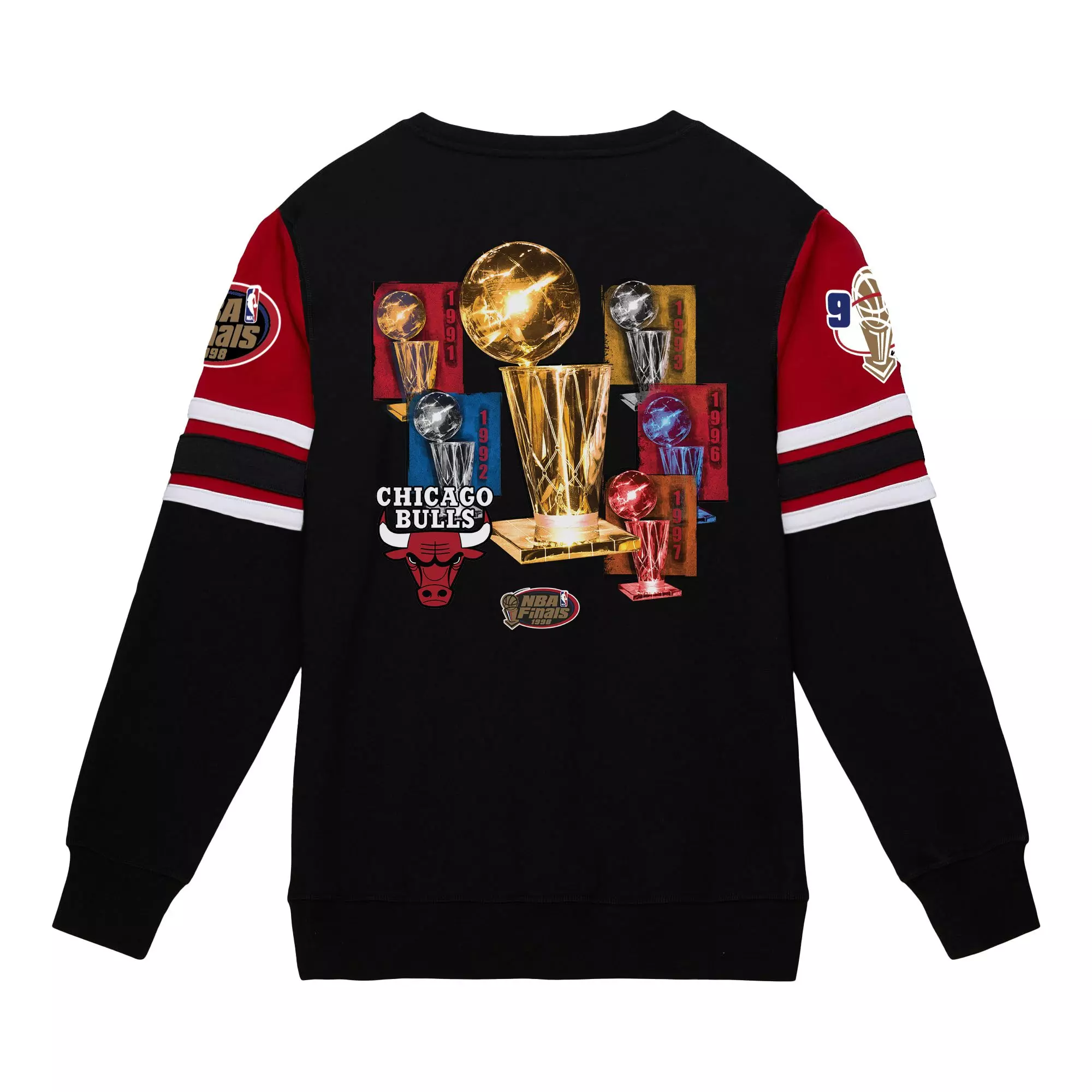 Mitchell & Ness Men's Chicago Bulls Vintage Crew - Black/Red - BLACK/RED