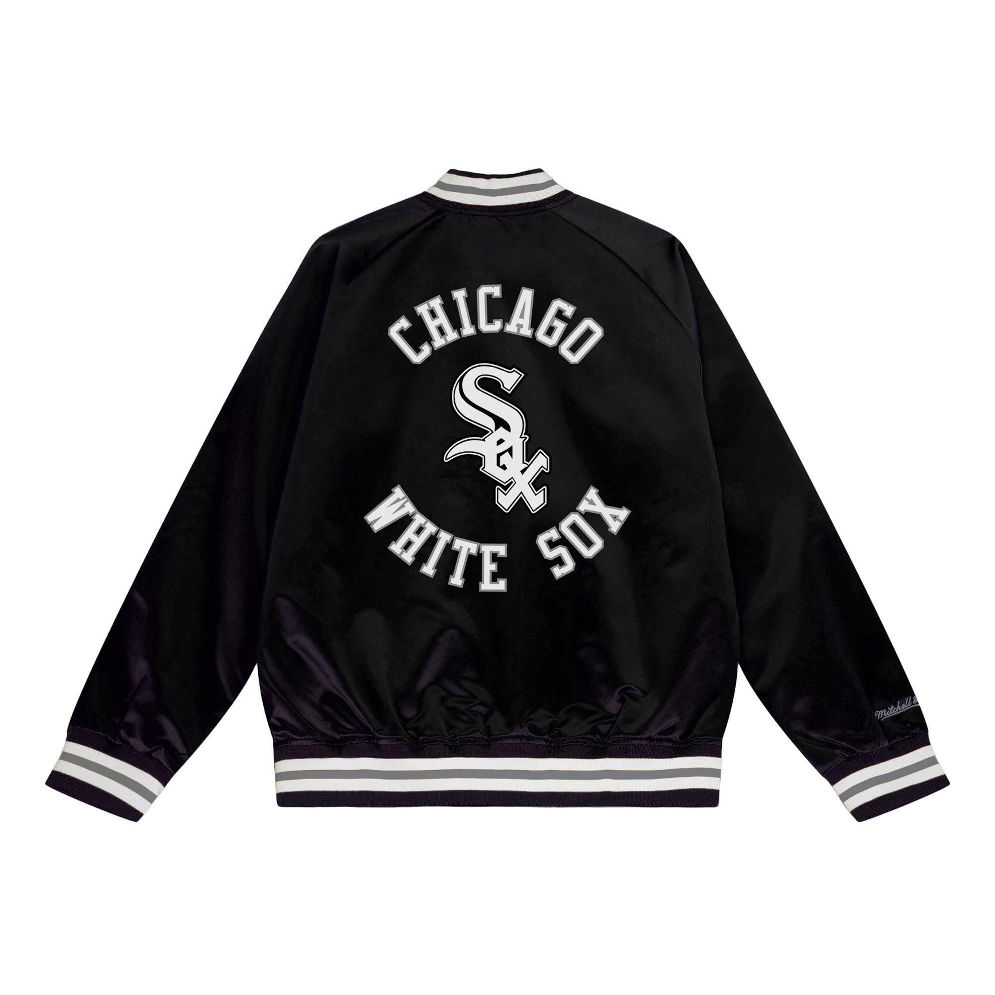 Mitchell & Ness Chicago White Sox Light Weight Satin Men's Black Jacket