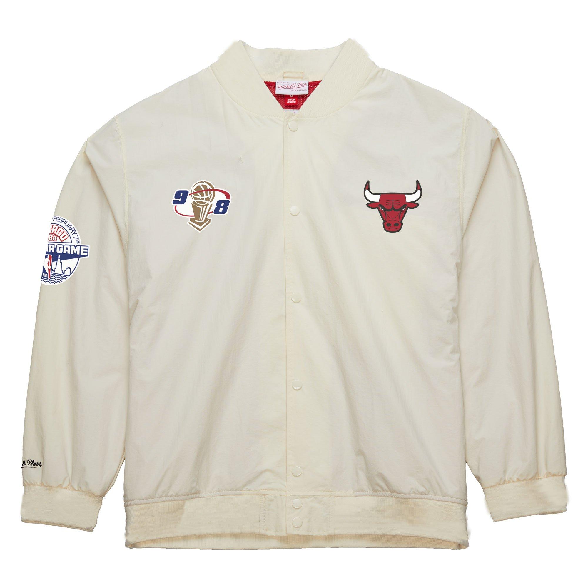 Mitchell & Ness Men's Chicago Bulls 6 Rings Satin Jacket-Tan - TAN Thumbnail View 2