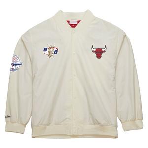 Mitchell & Ness Men's Chicago Bulls 6 Rings Satin Jacket-Tan