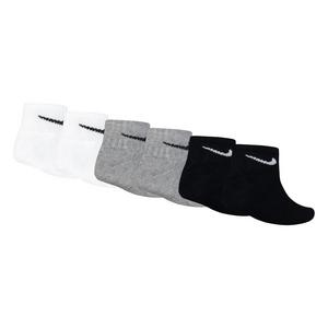 Nike Little Kids' Dri-FIT Ankle Length Socks (6 Pack) - Black/White/Grey