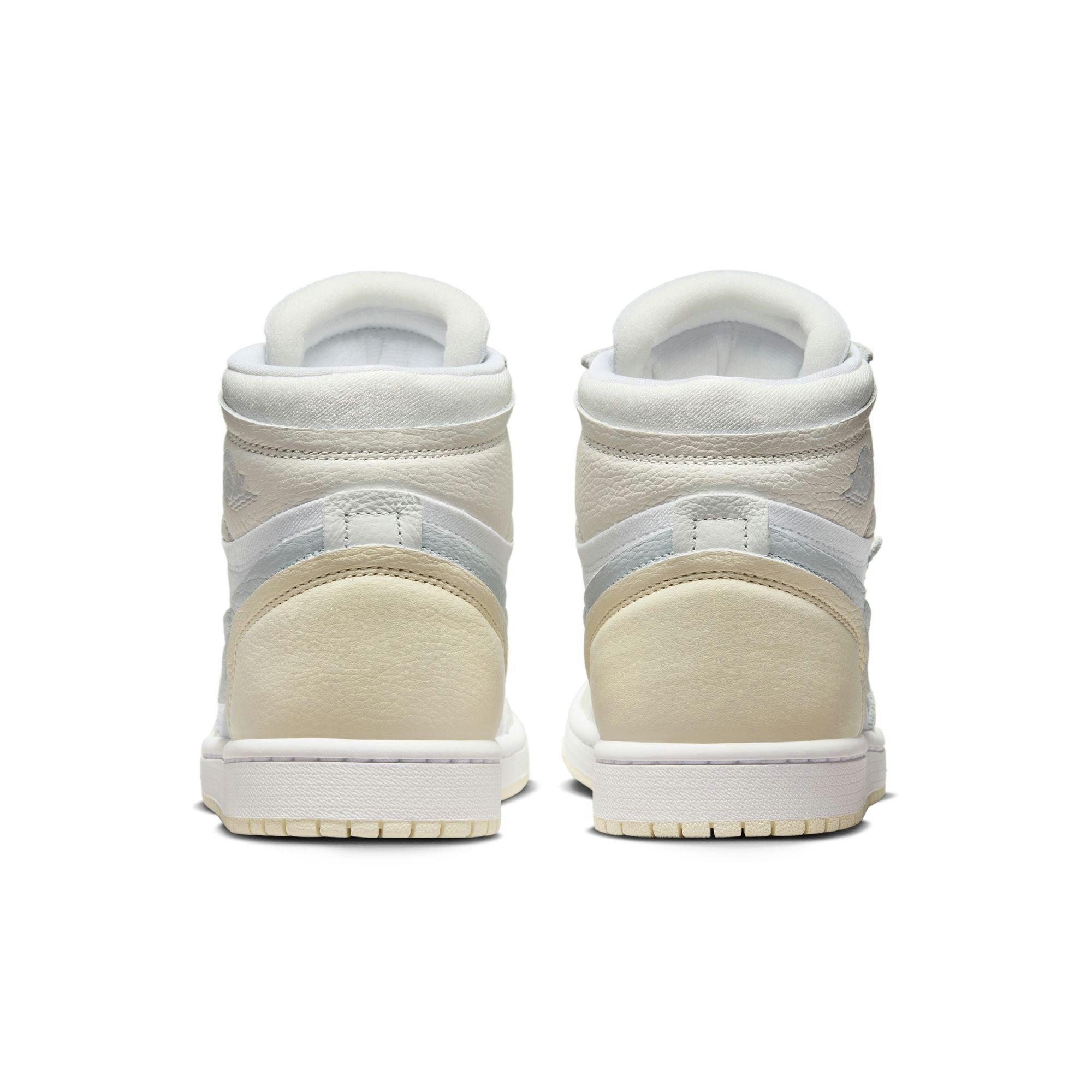 Jordan 1 High Method of Make "White/Pure Platinum/Sail/Coconut Milk" Women's Shoe - WHITE/SILVER Thumbnail View 6