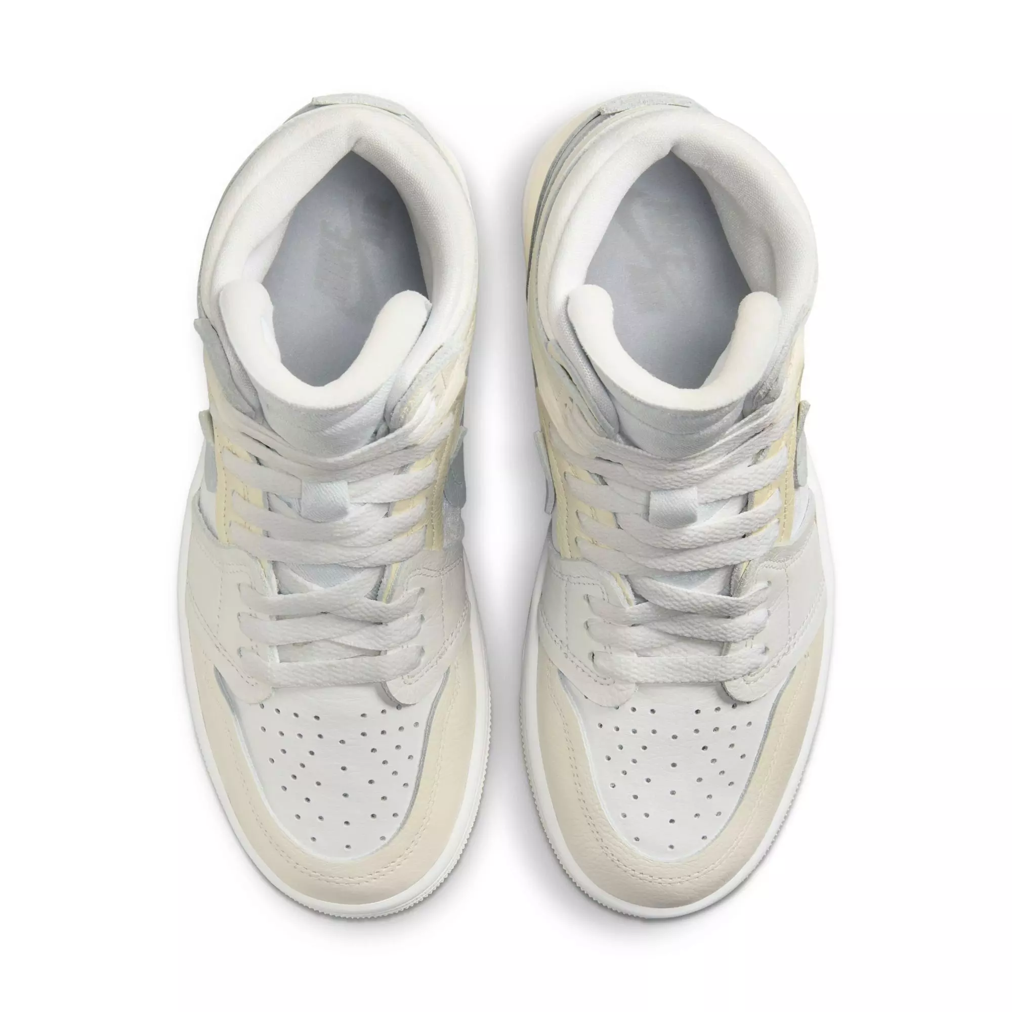 Jordan 1 High Method of Make "White/Pure Platinum/Sail/Coconut Milk" Women's Shoe - WHITE/SILVER