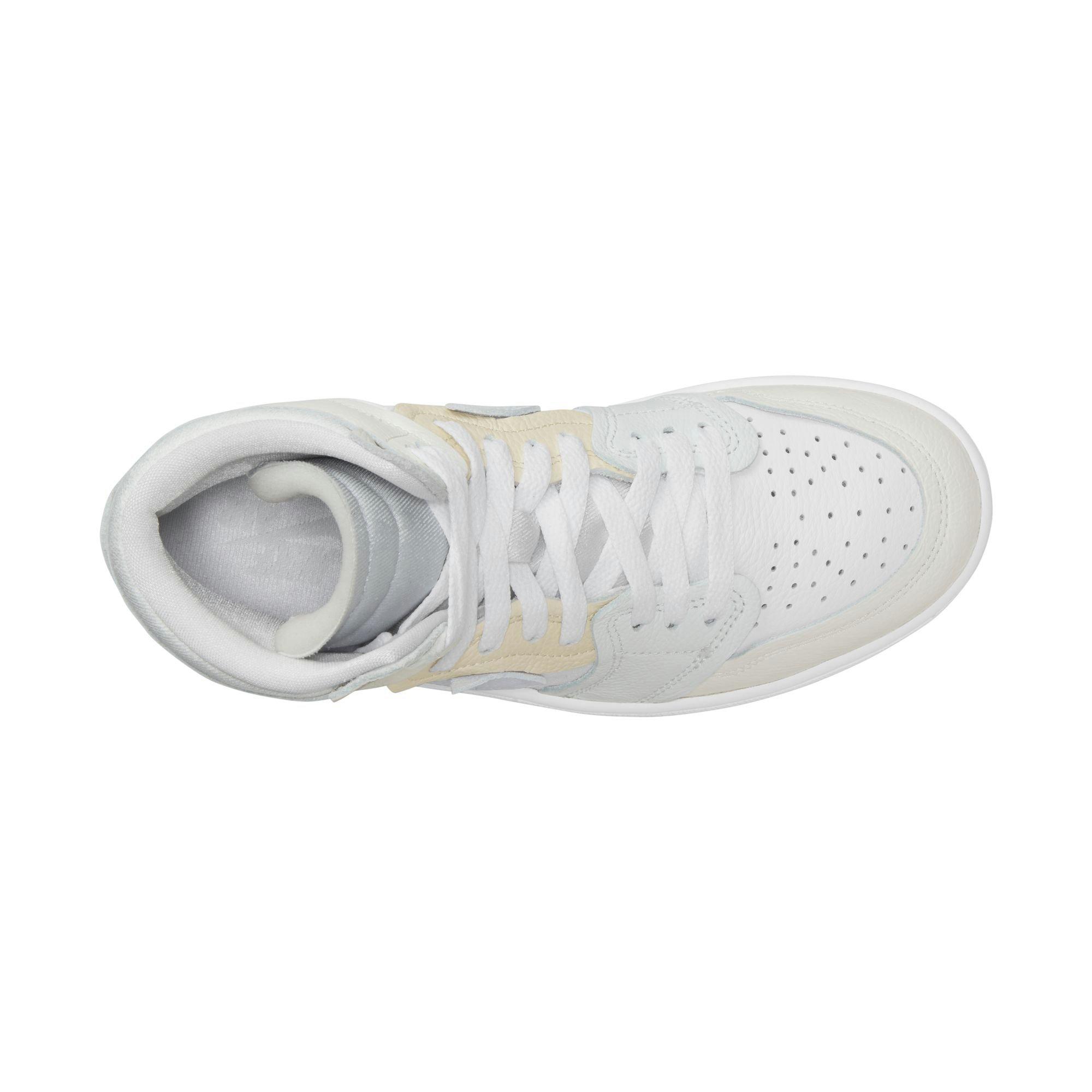 Jordan 1 High Method of Make "White/Pure Platinum/Sail/Coconut Milk" Women's Shoe - WHITE/SILVER Thumbnail View 8