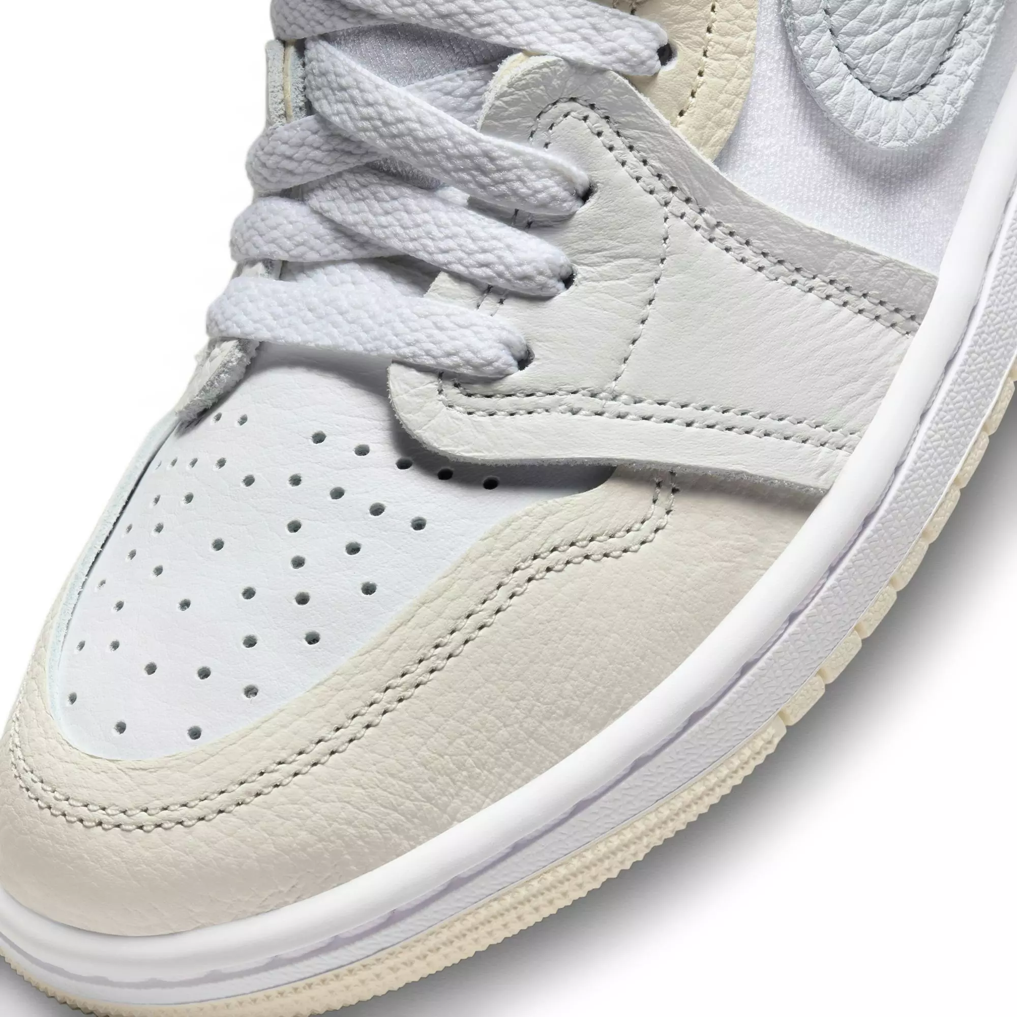 Jordan 1 High Method of Make "White/Pure Platinum/Sail/Coconut Milk" Women's Shoe - WHITE/SILVER