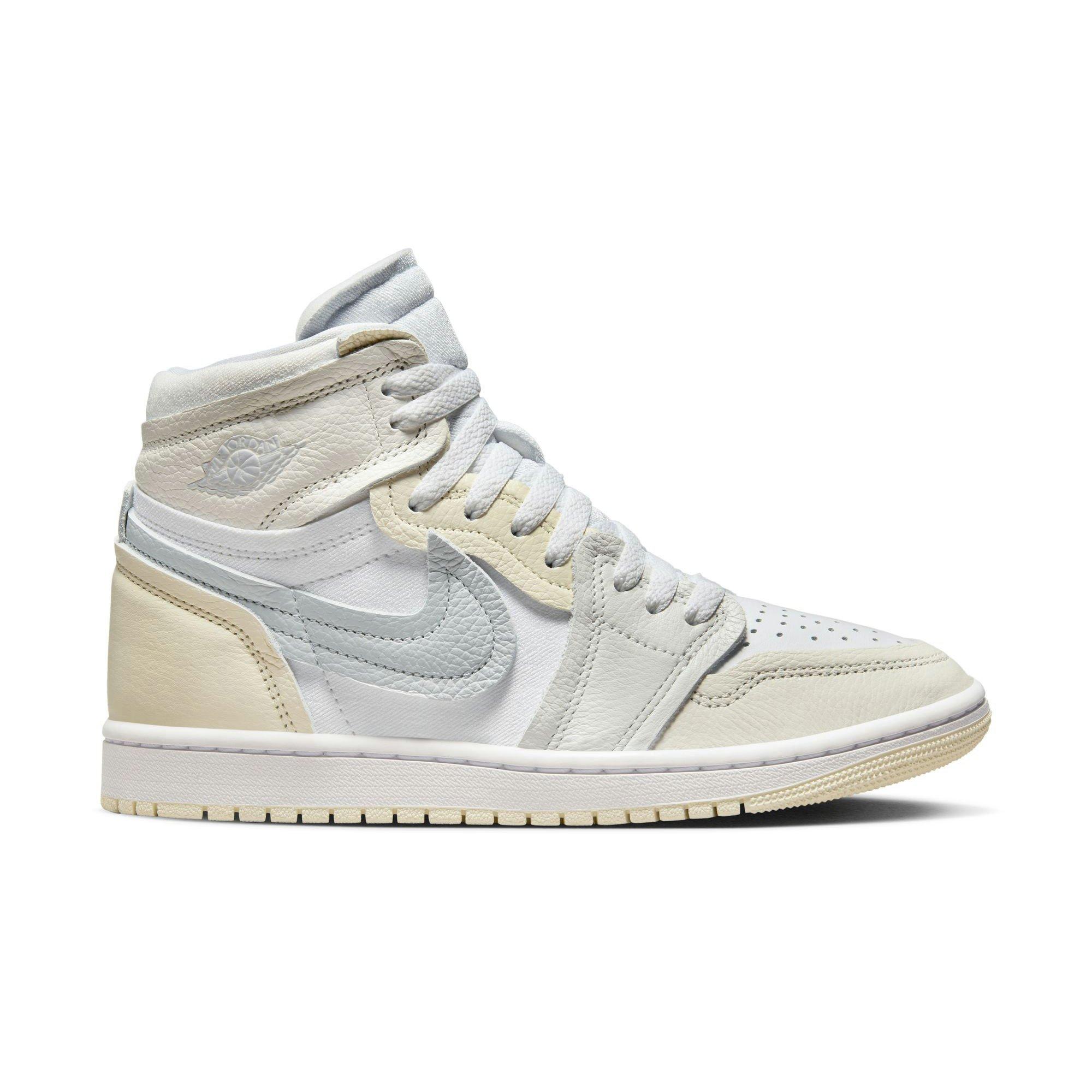 Jordan 1 High Method of Make "White/Pure Platinum/Sail/Coconut Milk" Women's Shoe - WHITE/SILVER Thumbnail View 1
