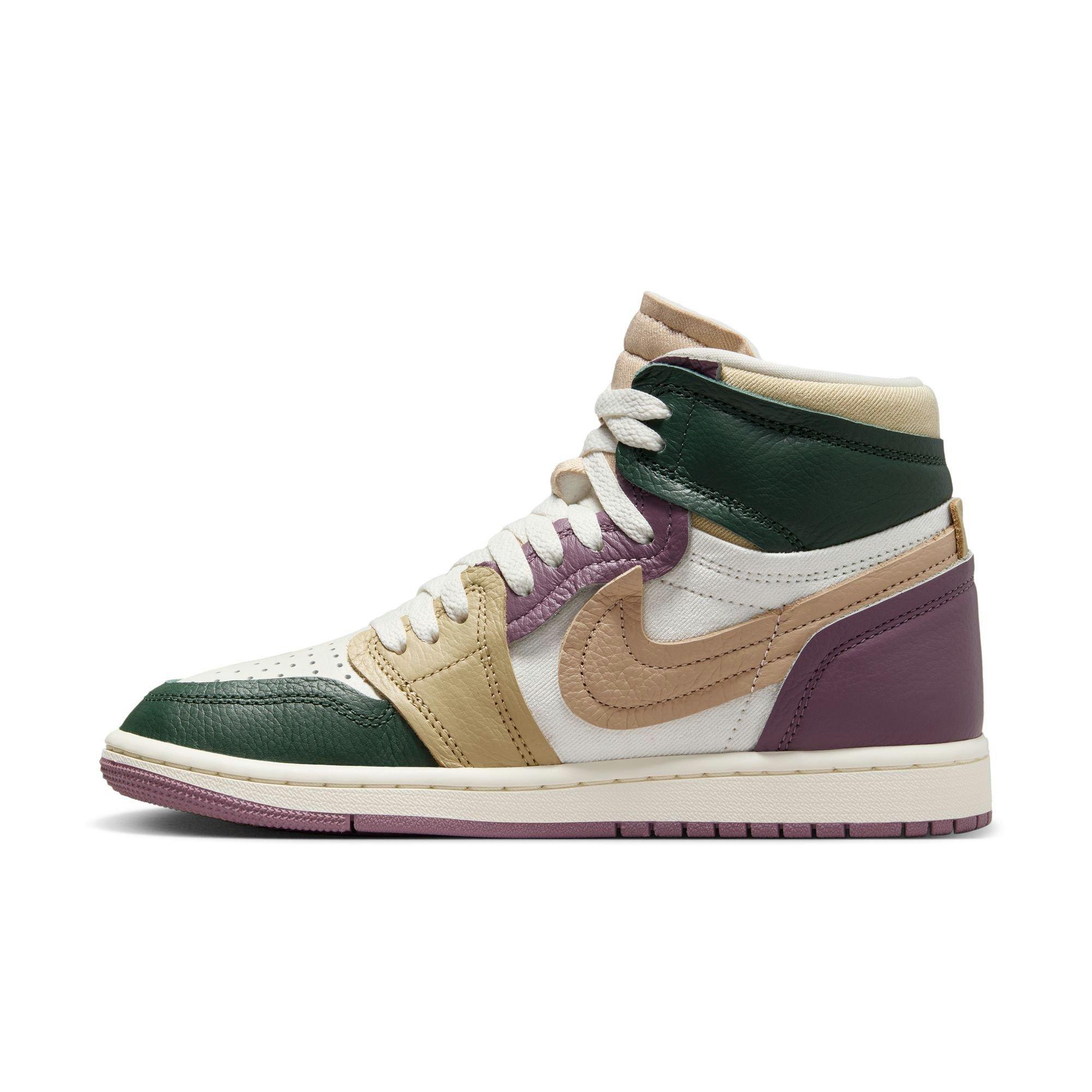 Jordan 1 High Method of Make "Galactic Jade/Desert/Sail/Sky J Mauve" Women's Shoe - GREEN/TAN Thumbnail View 4