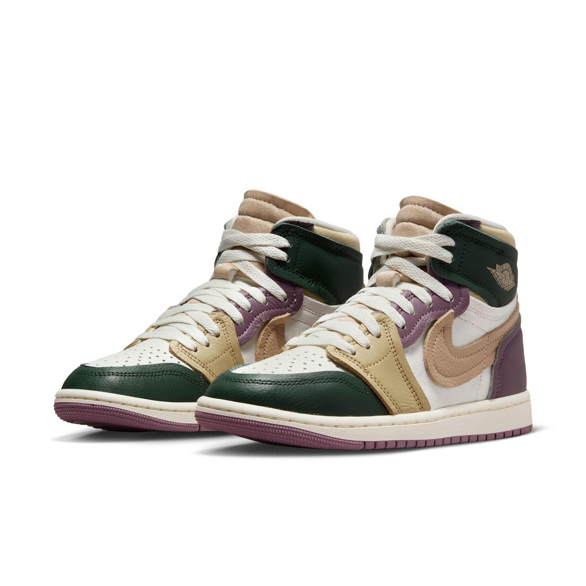 Jordan 1 High Method of Make "Galactic Jade/Desert/Sail/Sky J Mauve" Women's Shoe - GREEN/TAN Thumbnail View 5