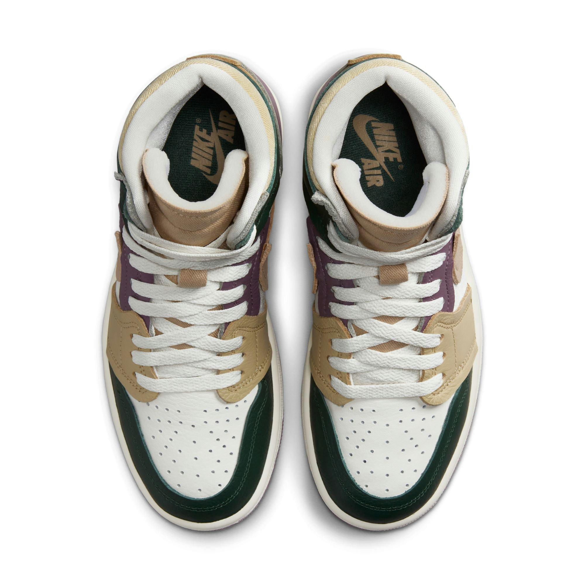 Jordan 1 High Method of Make "Galactic Jade/Desert/Sail/Sky J Mauve" Women's Shoe - GREEN/TAN Thumbnail View 7