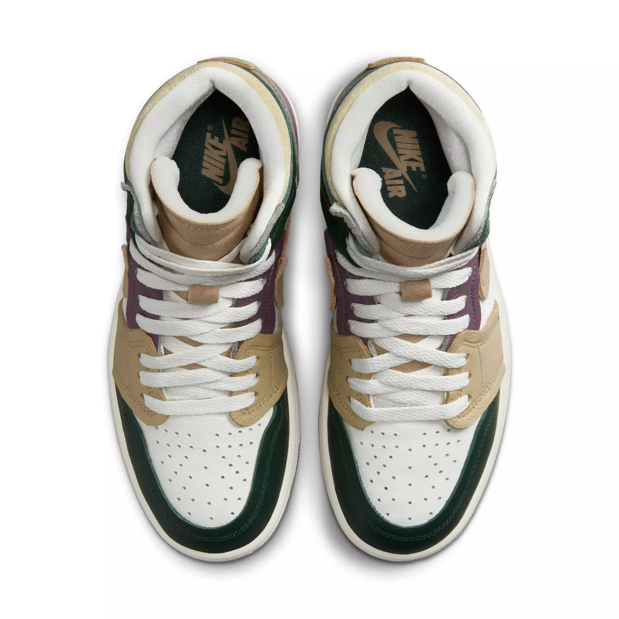 Jordan 1 High Method of Make "Galactic Jade/Desert/Sail/Sky J Mauve" Women's Shoe - GREEN/TAN
