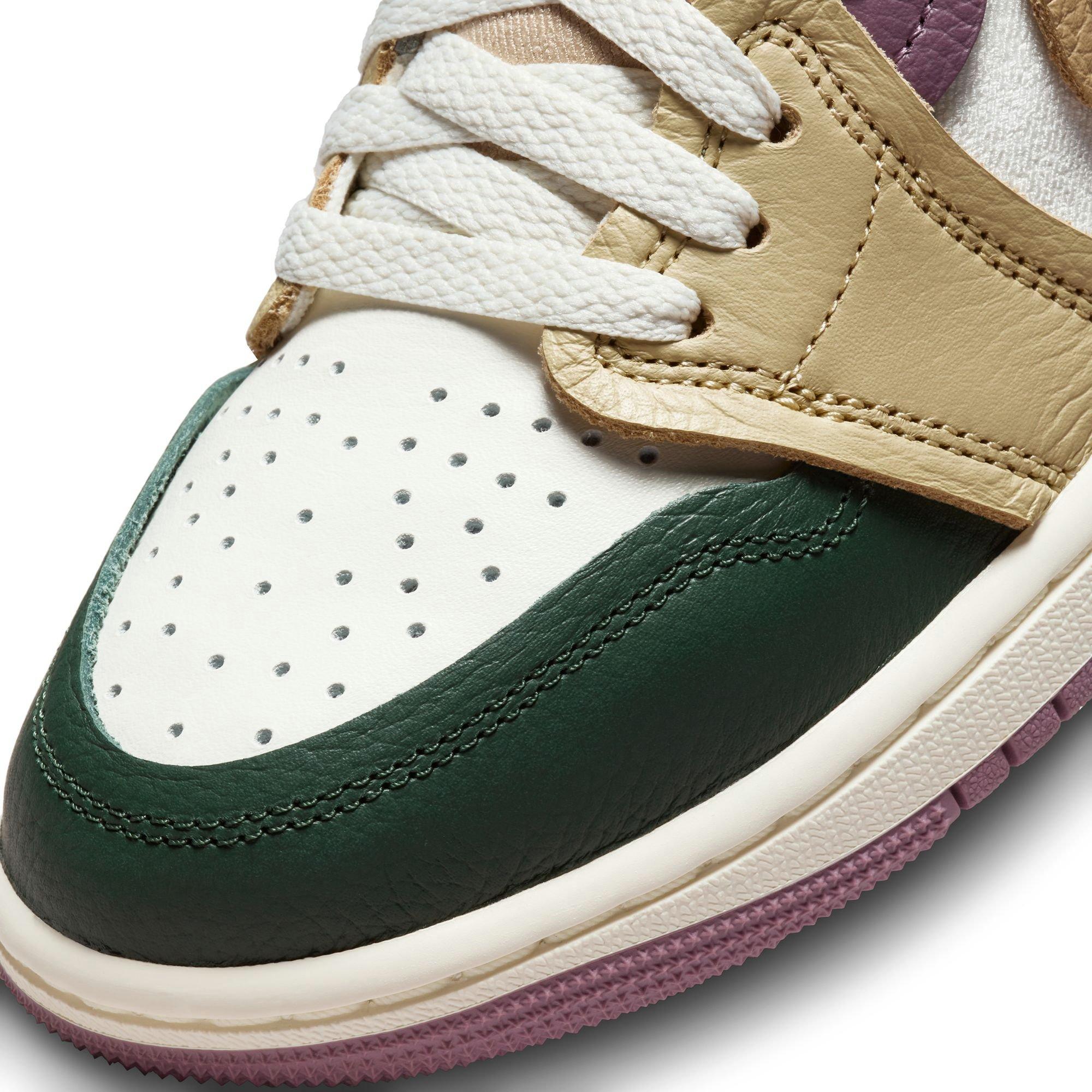 Jordan 1 High Method of Make "Galactic Jade/Desert/Sail/Sky J Mauve" Women's Shoe - GREEN/TAN Thumbnail View 10