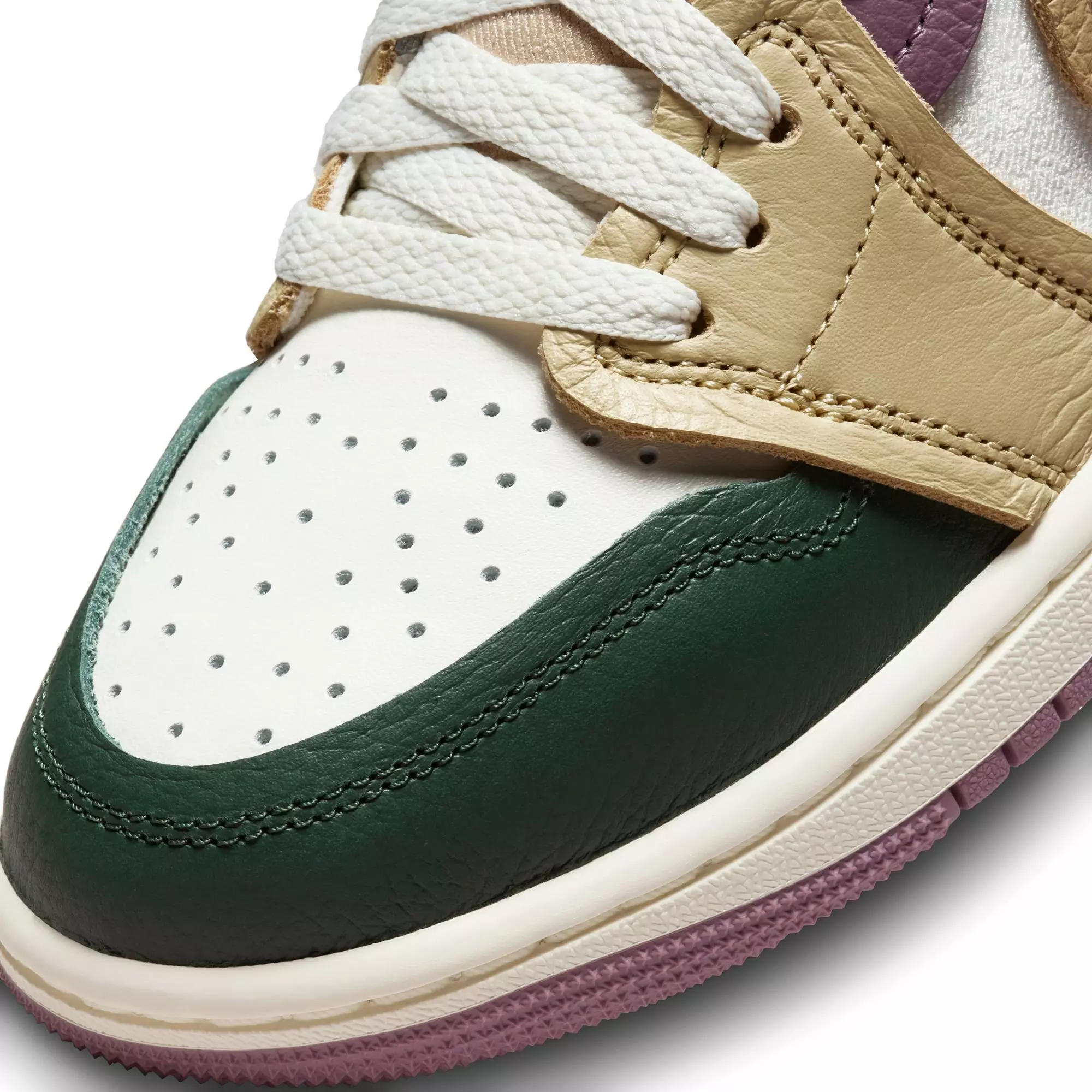 Jordan 1 High Method of Make "Galactic Jade/Desert/Sail/Sky J Mauve" Women's Shoe - GREEN/TAN
