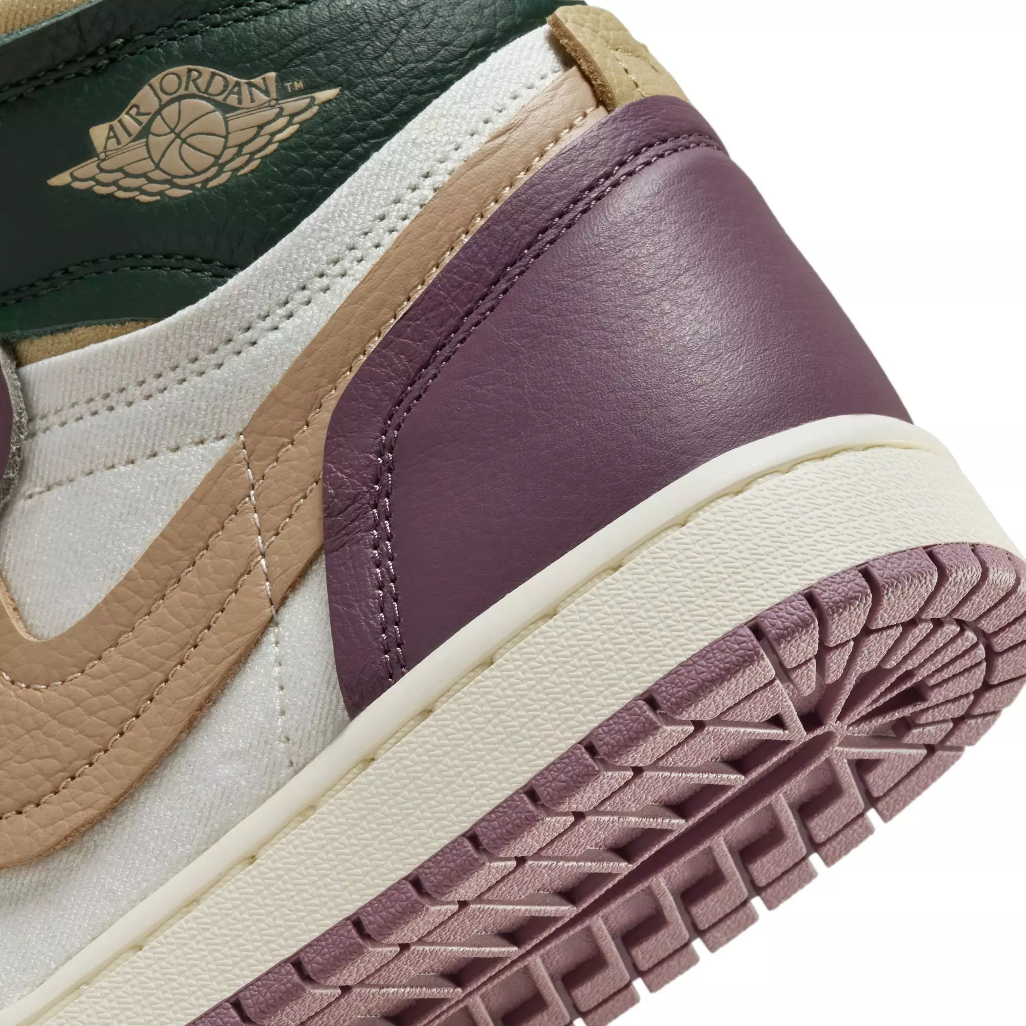 Jordan 1 High Method of Make "Galactic Jade/Desert/Sail/Sky J Mauve" Women's Shoe - GREEN/TAN