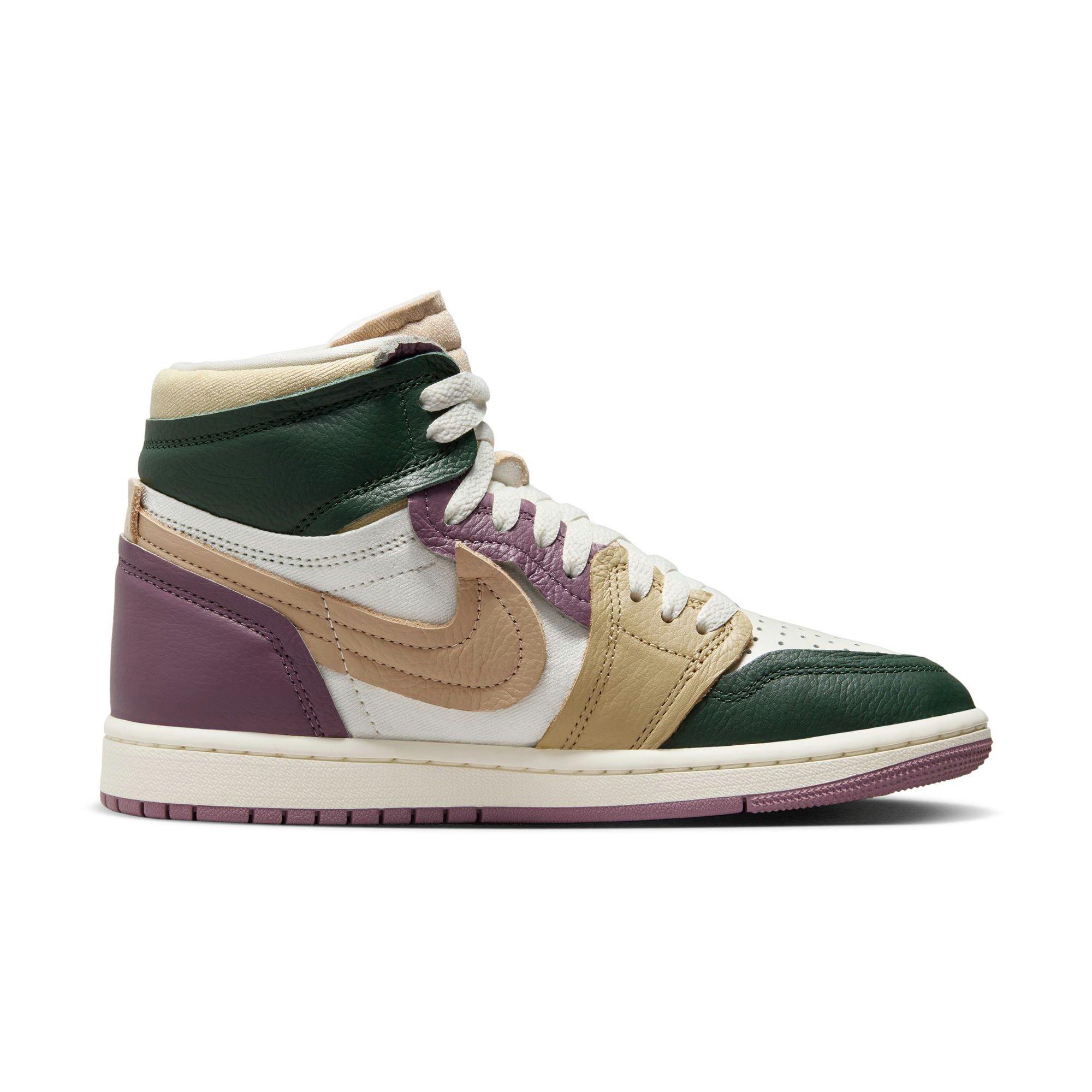 Jordan 1 High Method of Make "Galactic Jade/Desert/Sail/Sky J Mauve" Women's Shoe - GREEN/TAN Thumbnail View 2