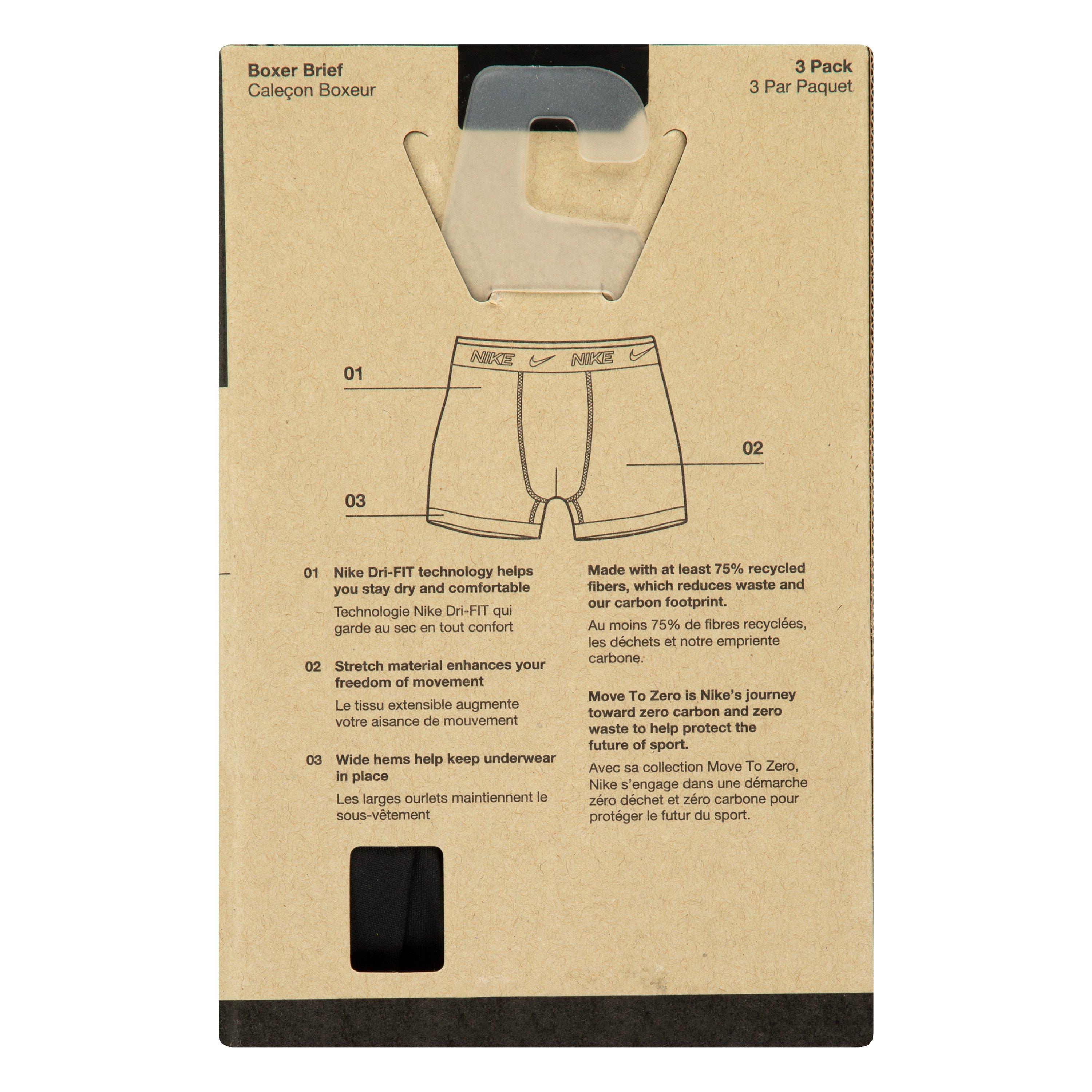 Nike Big Boys' Dri-FIT Printed Essentials Underwear-3PK