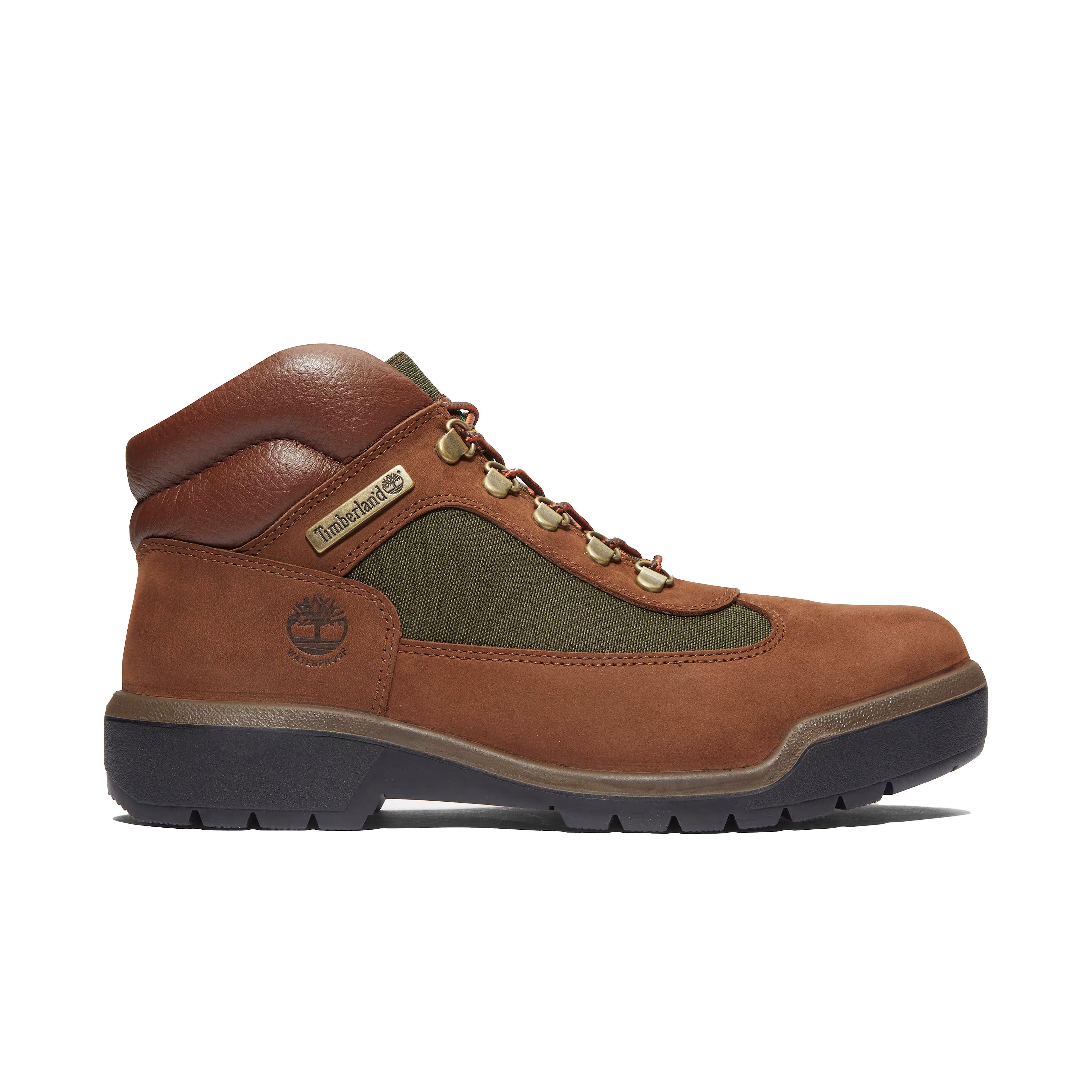 Timberland Field Mid Lace-Up "Brown/Green" Men's Waterproof Boot - BROWN/GREEN Thumbnail View 1