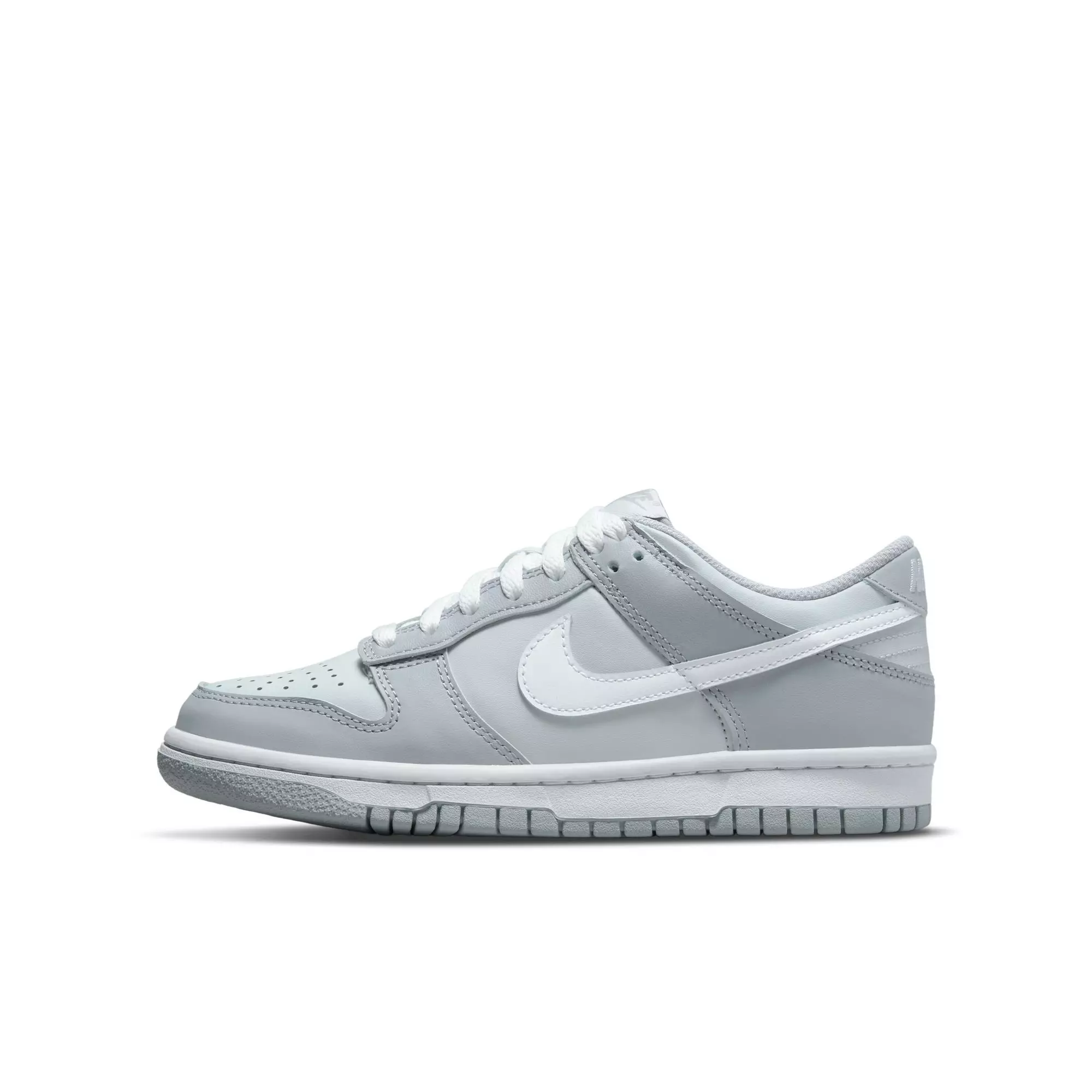 Nike Dunk Low "Pure Platinum/White/Wolf Grey" Grade School Boys' Shoe - GREY