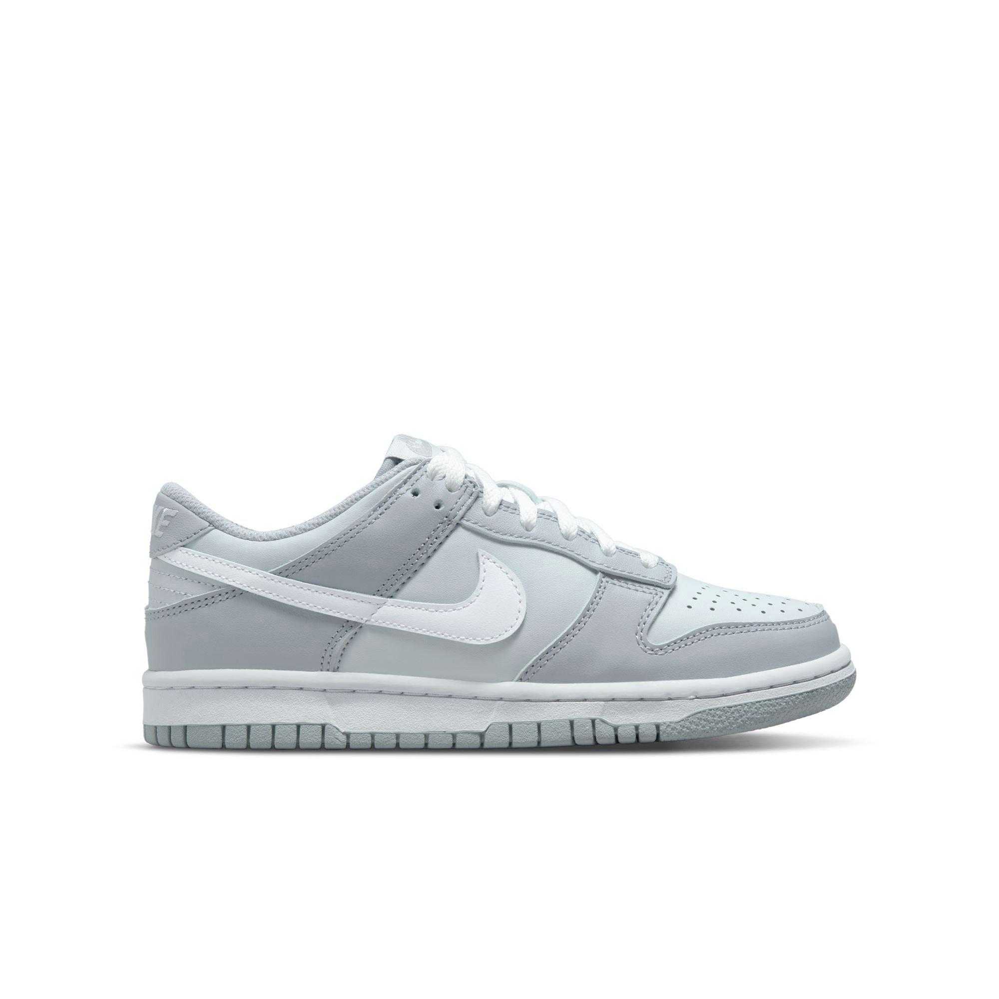 Nike Dunk Low "Pure Platinum/White/Wolf Grey" Grade School Boys' Shoe - GREY