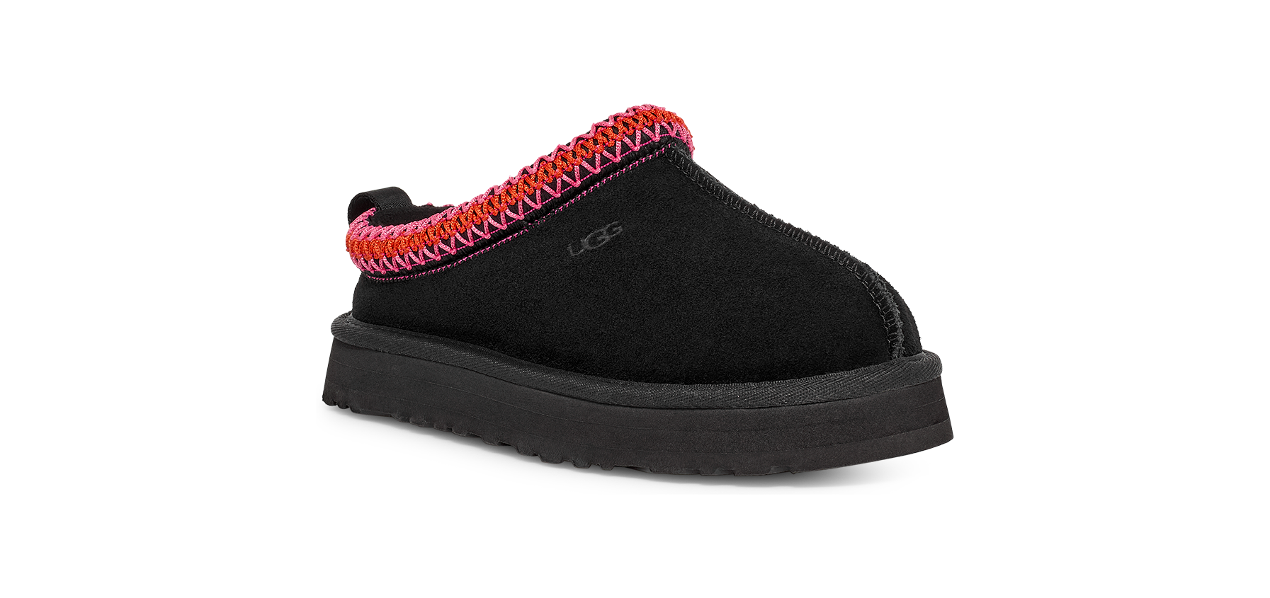 UGG Tazz "Black/Multi" Preschool Girls' Slipper - BLACK Thumbnail View 3