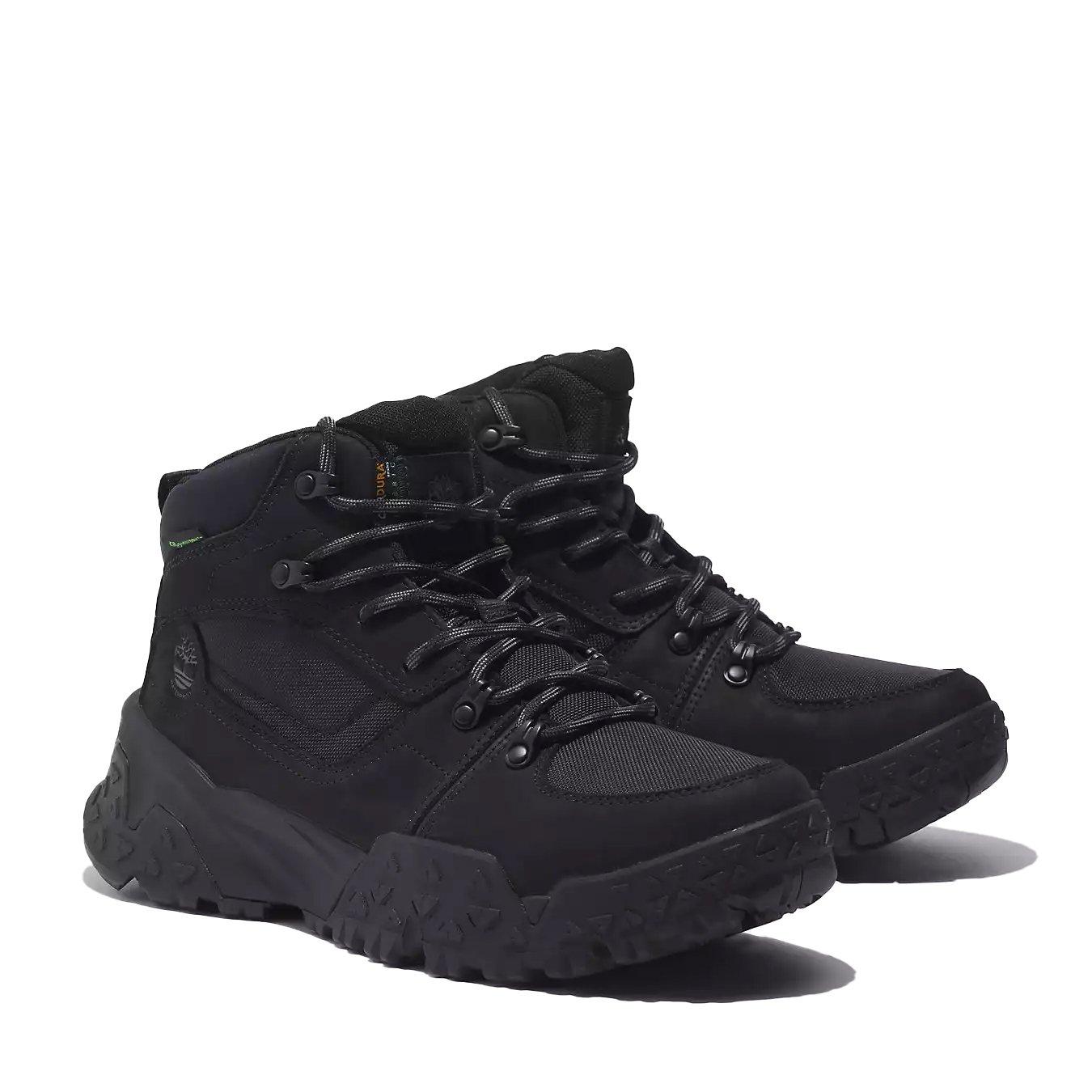Timberland Motion Scramble Mid "Black Nubuck" Men's Waterproof Boot - BLACK Thumbnail View 3