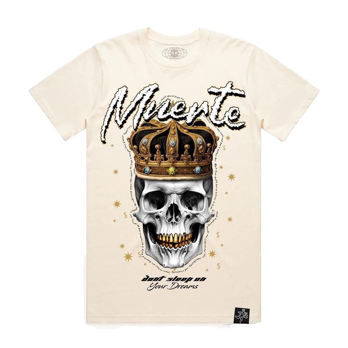 Hasta Muerte Men's Crowned King Tee - Ecru - CREAM