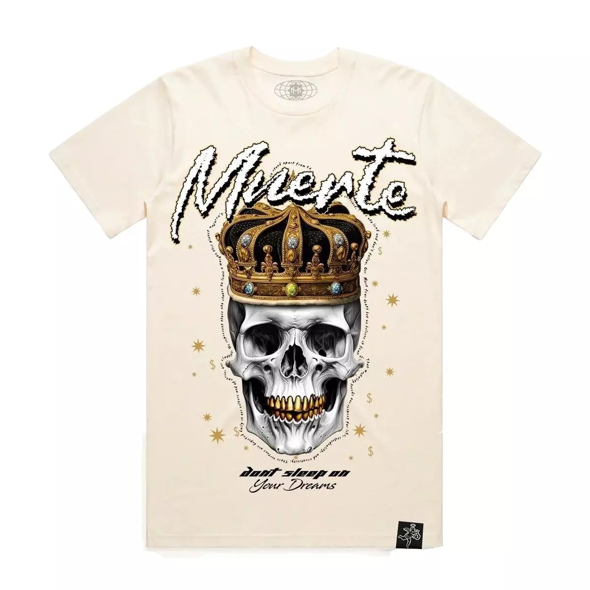 Hasta Muerte Men's Crowned King Tee - Ecru - CREAM
